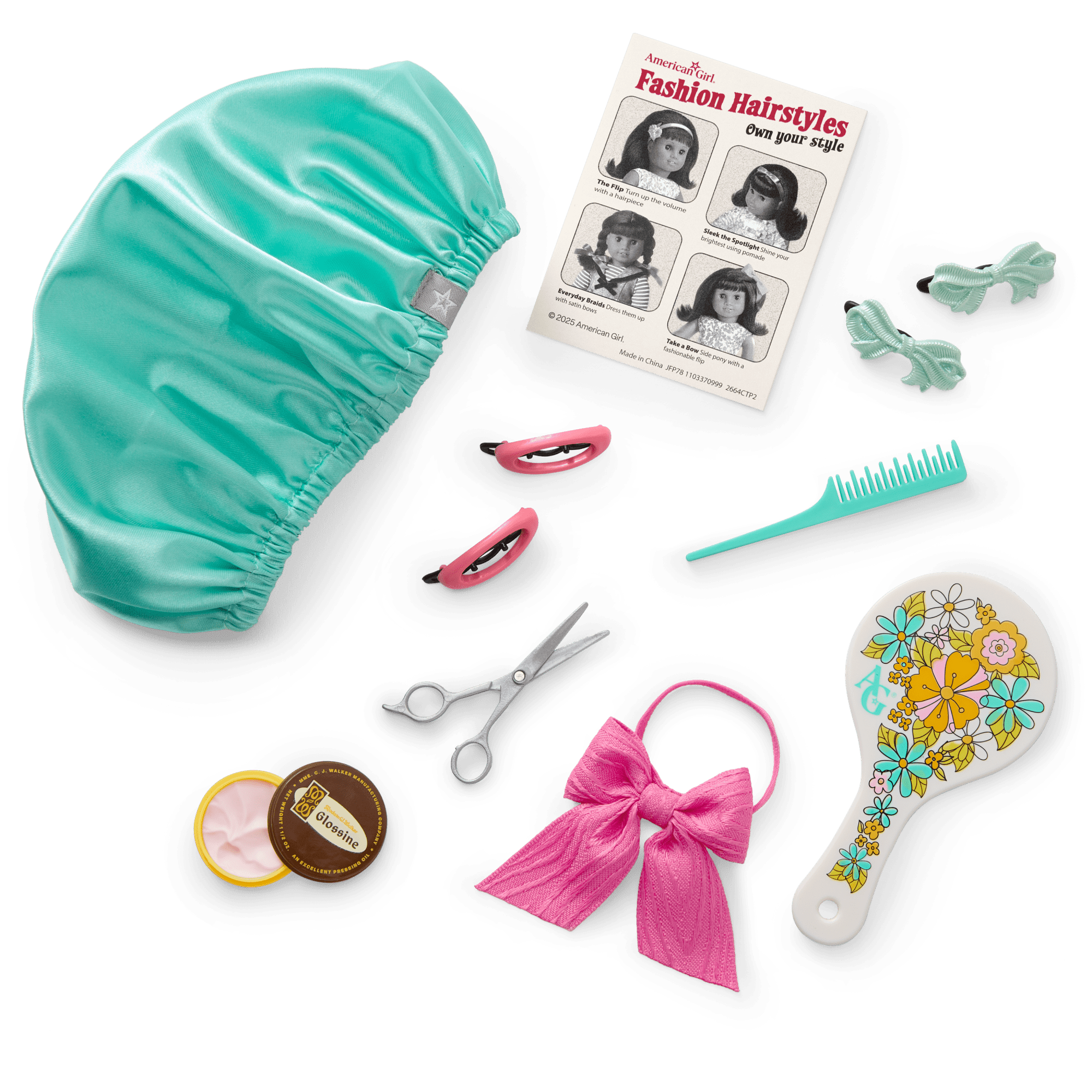 Melody’s™ 18 Inch Doll Salon Accessories Set - Hair Brush, Comb & Hair Clips for American Girl Dolls & Historical Character Dolls - Perfect for Pretend Play, Tea Parties & Dress Up Games