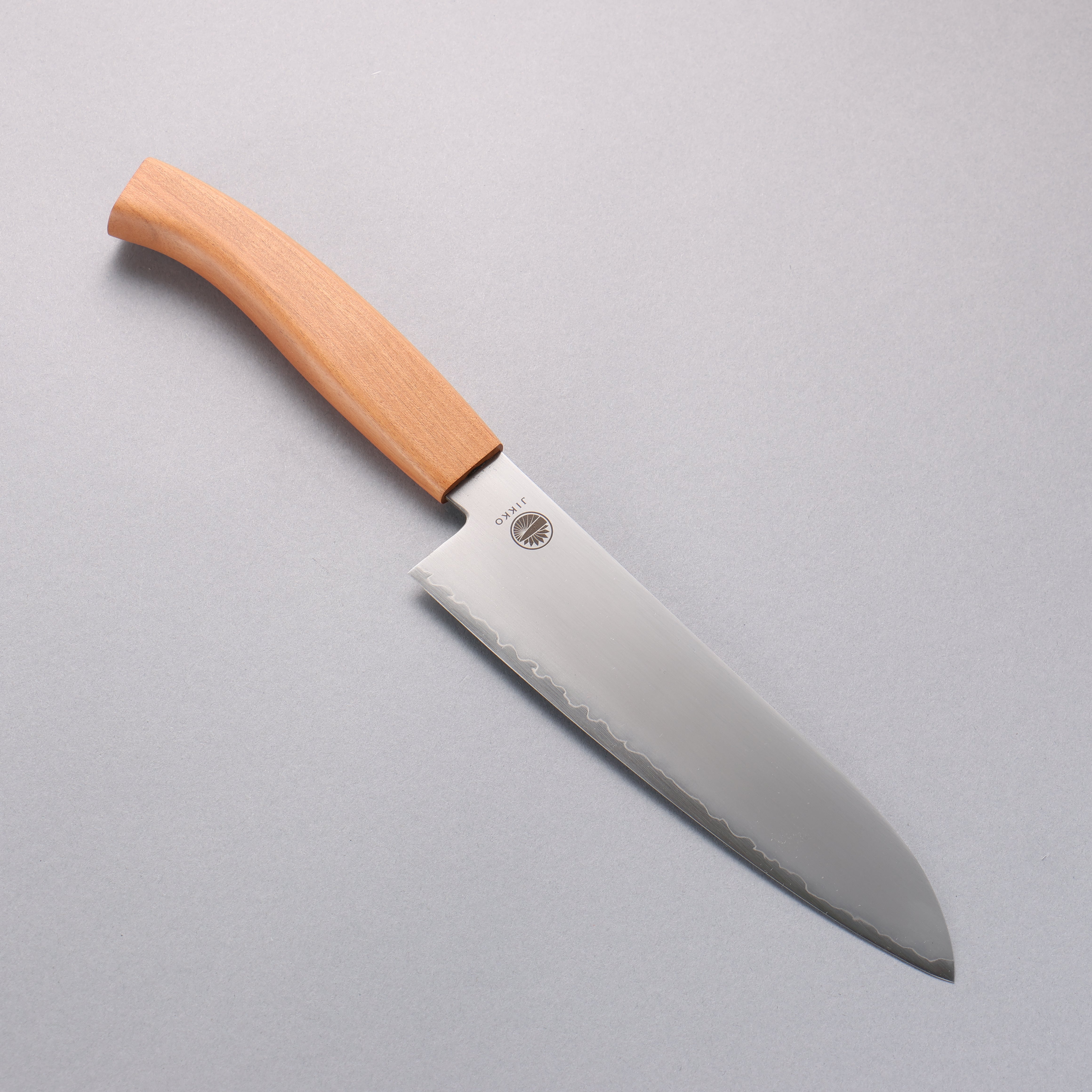 Premium Jikko VG10 Santoku Knife 180mm - Japanese Damascus Steel Blade with Cherry Wood Handle - Perfect for Slicing, Dicing & Chopping Vegetables, Meat & Fish