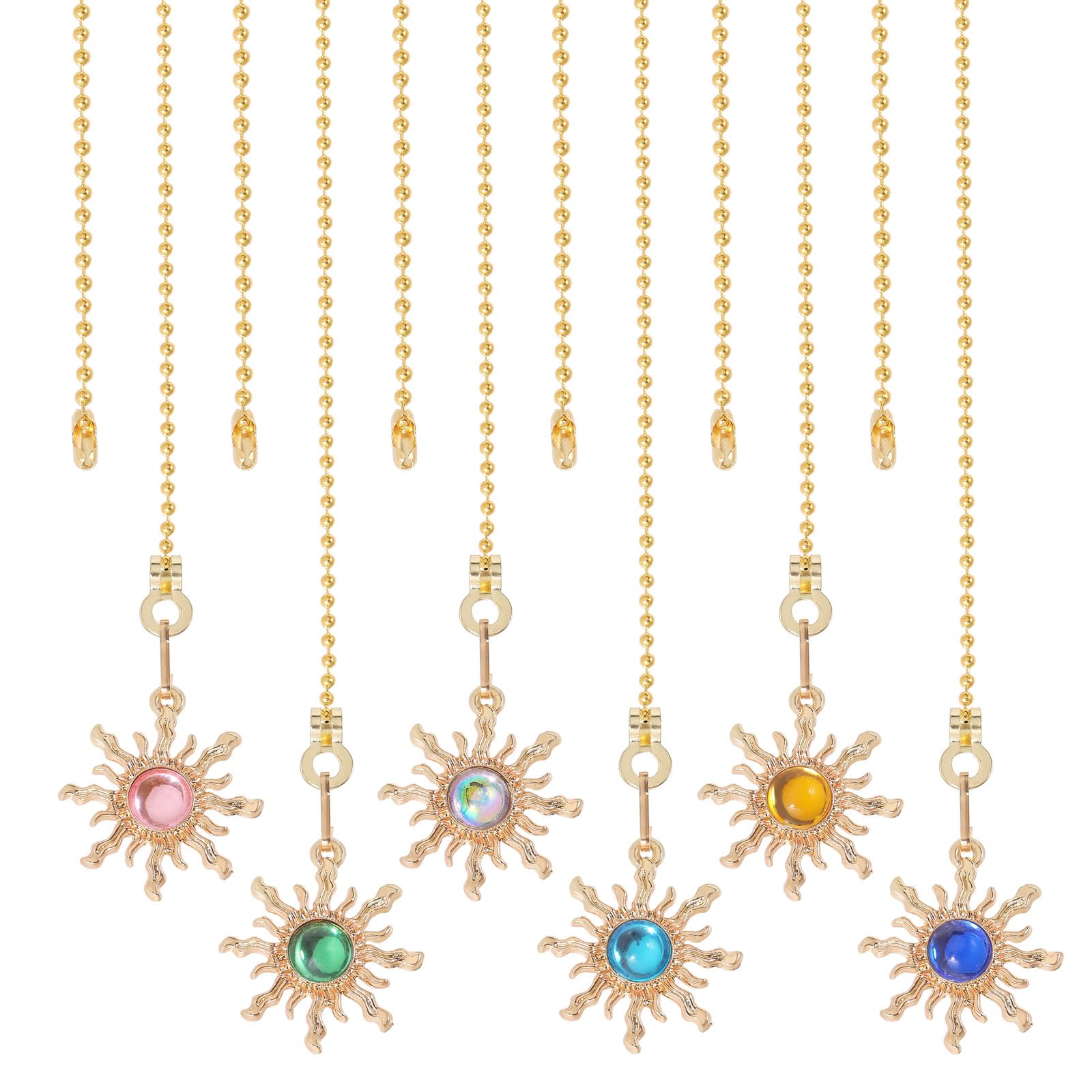 GLOBLELAND 6-Pack Alloy Resin Ceiling Fan Pull Chain Extenders - Decorative Light Pull Chains with Connectors for Ceiling Fans & Lights | Perfect for Bedroom, Living Room & Outdoor Patio Fans