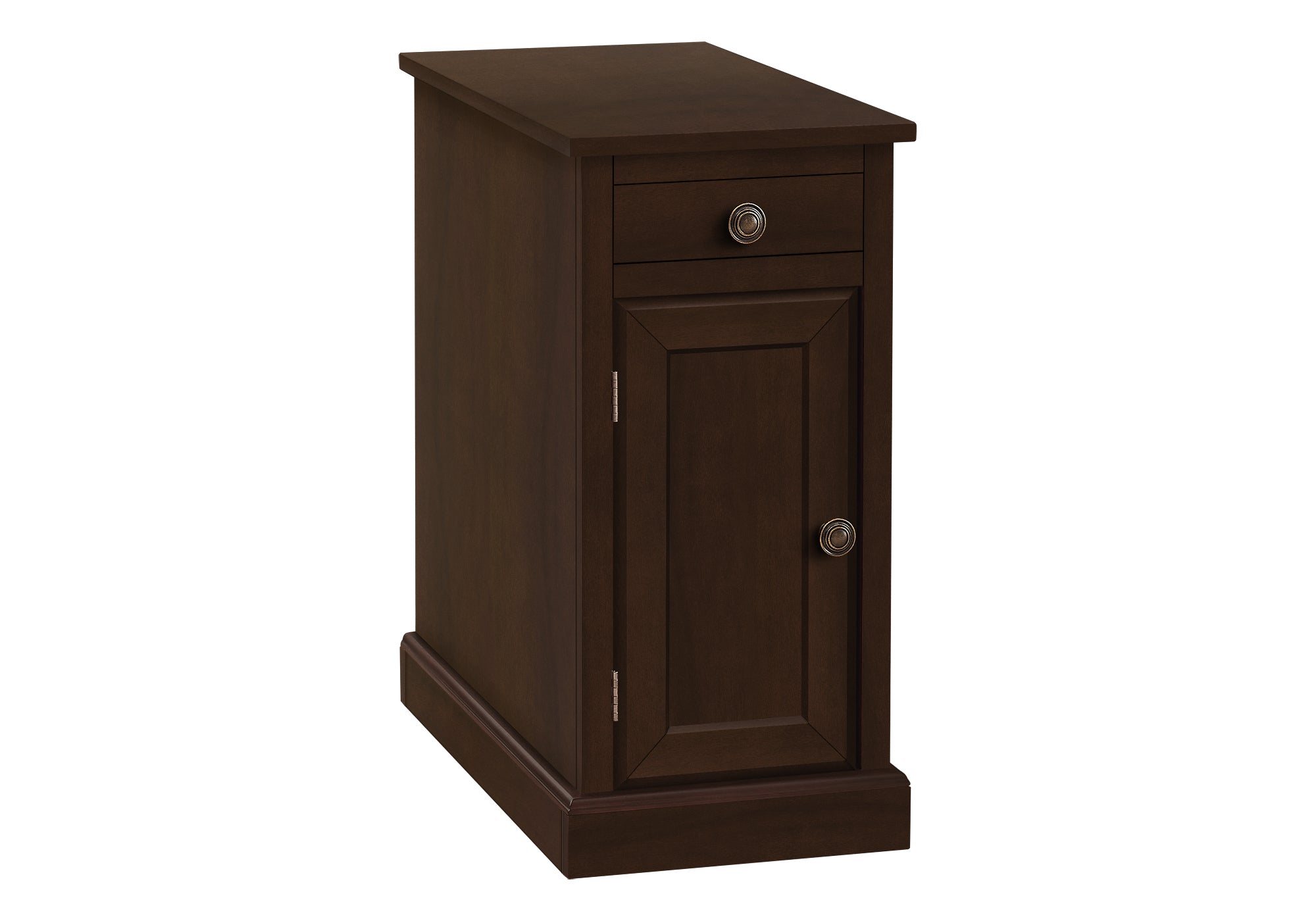 Classic Elegance Nightstand - Traditional Brown Wood Veneer Bedside Table with Storage Drawer | Perfect for Bedroom, Guest Room & Small Space Furniture