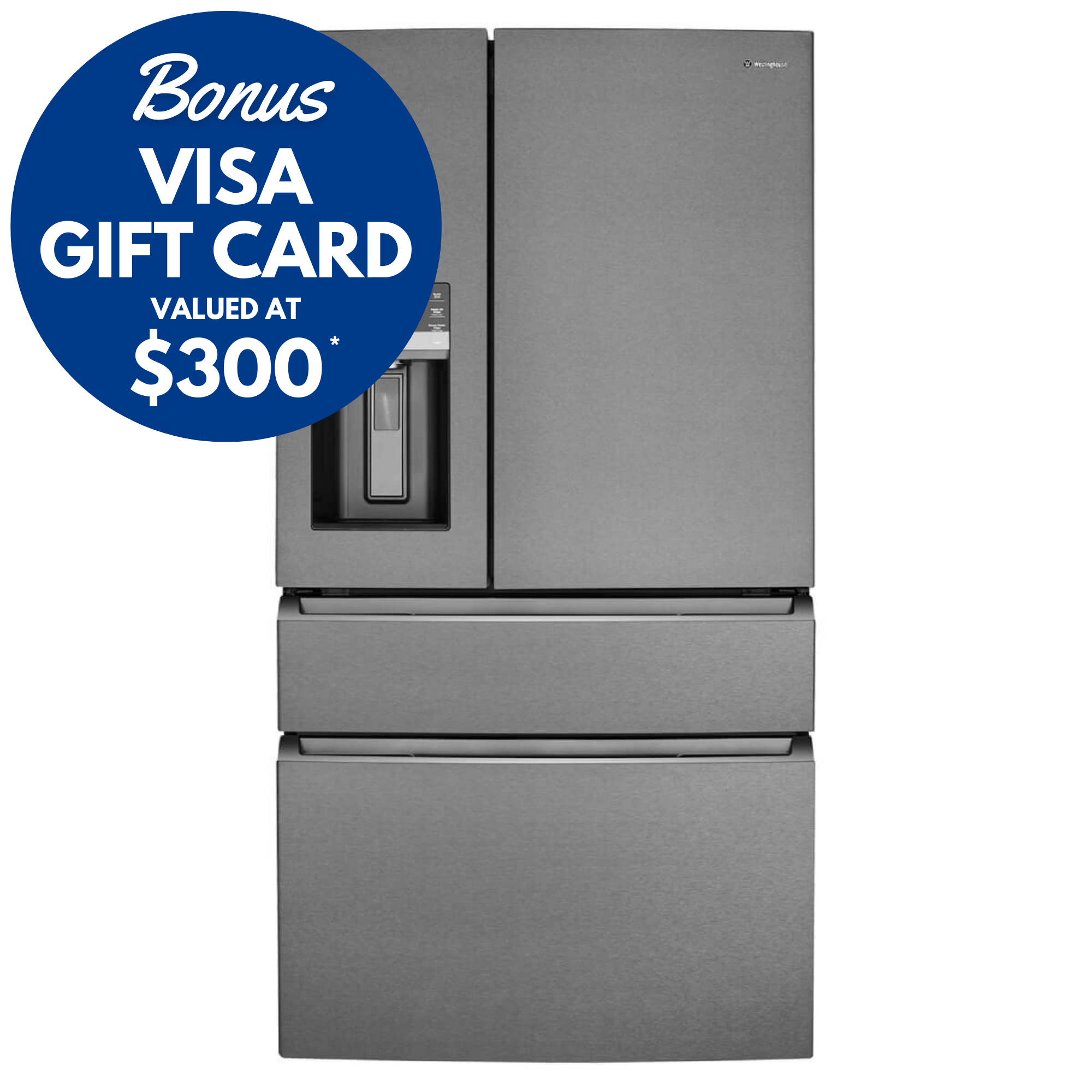 Westinghouse 609L French Door Refrigerator in Stainless Steel - WHE6170SB | Energy Efficient, Spacious Design for Modern Kitchens & Large Families