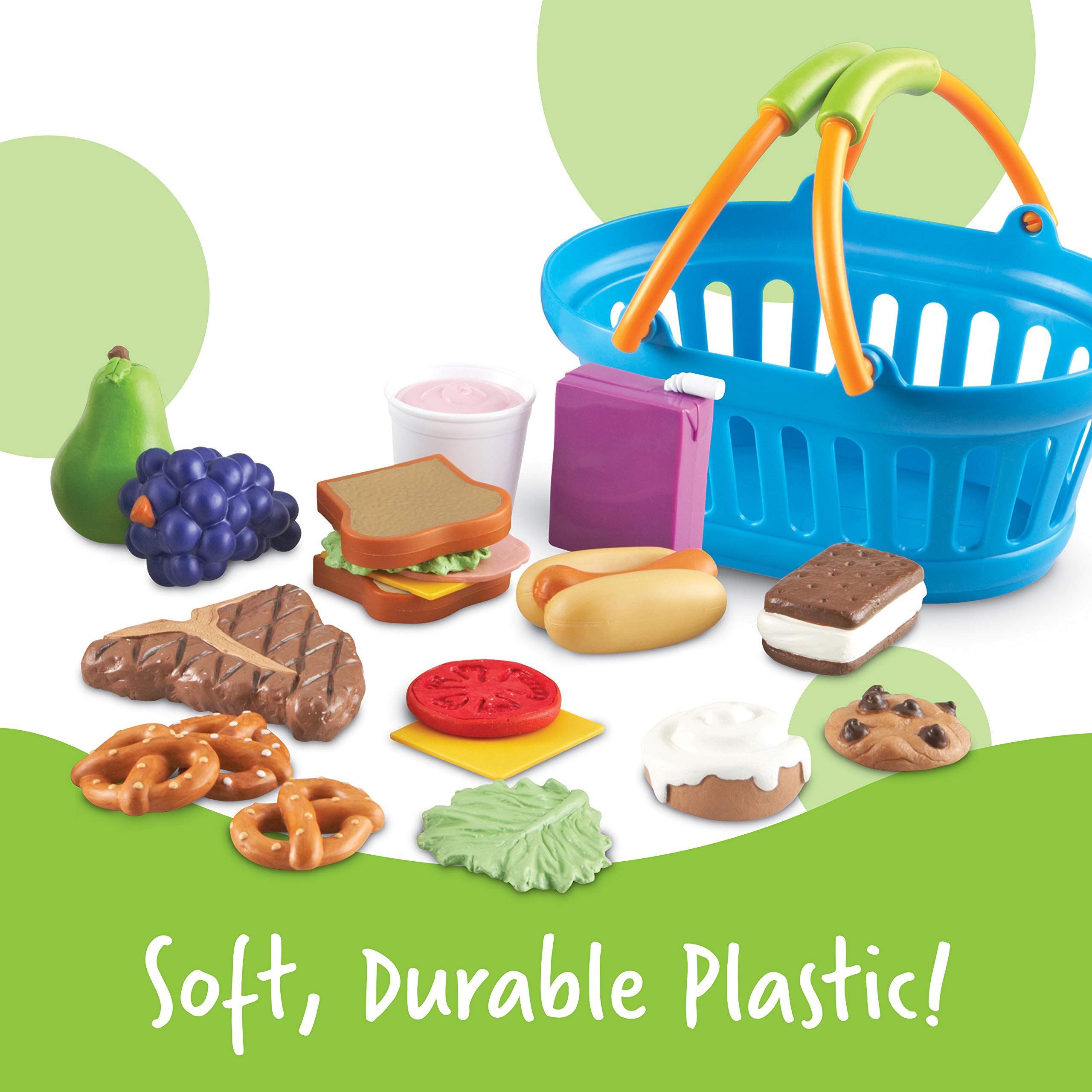 Learning Resources New Sprouts Deluxe Market Set - 32-Piece Pretend Play Food for Toddlers & Preschoolers, Educational Kitchen Play Toys for Kids Ages 18+ Months | Perfect for Role-Playing, Early Learning & Social Development