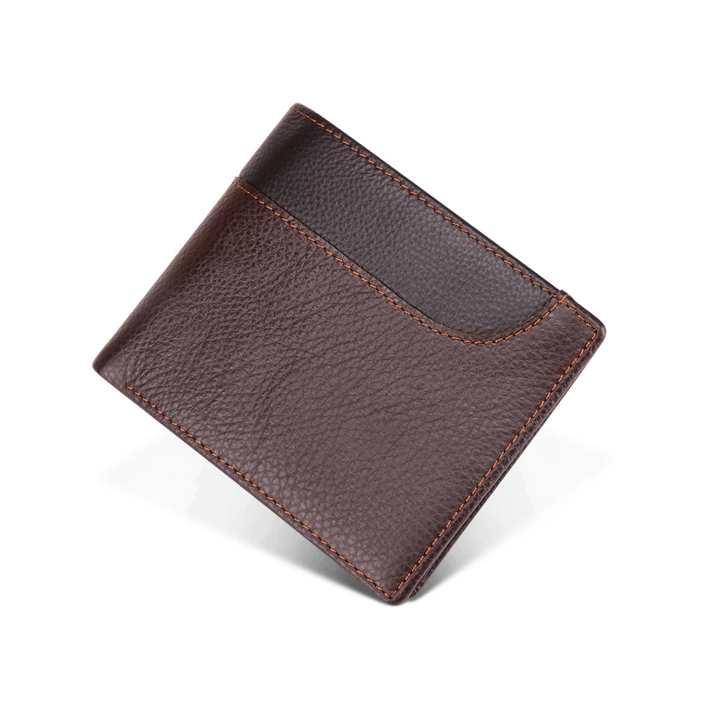 Slim Genuine Leather Men's Wallet - RFID Blocking Bifold Wallet for Men - Minimalist & Lightweight - Perfect for Everyday Carry, Travel & Business Use