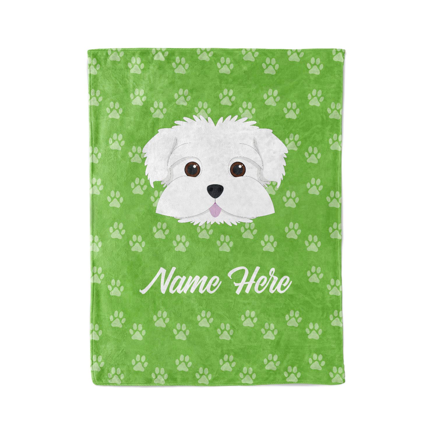 Personalized Custom Pet Maltese Fleece and Sherpa Throw Blanket for Men, Women, Kids & Babies - Soft Dog Lover Gift for Dog Moms & Dads - Cozy Bedtime, Couch & Travel Blanket for Dog Owners