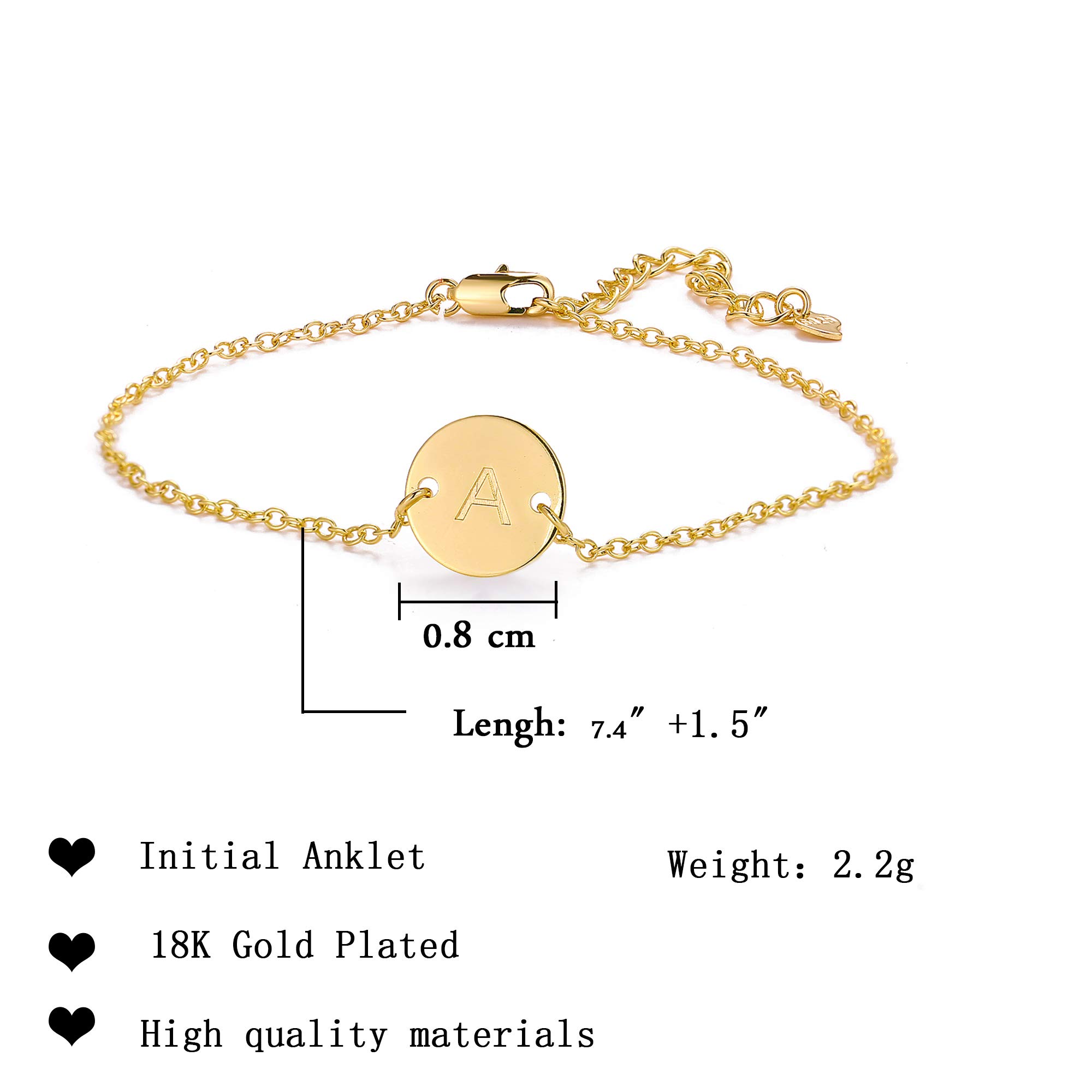 Gold 26 Initial Bracelet for Women - Adjustable Letter Initial Chain Bracelet for Teen Girls (G) - Perfect for Birthdays, Gifts & Everyday Fashion Jewelry