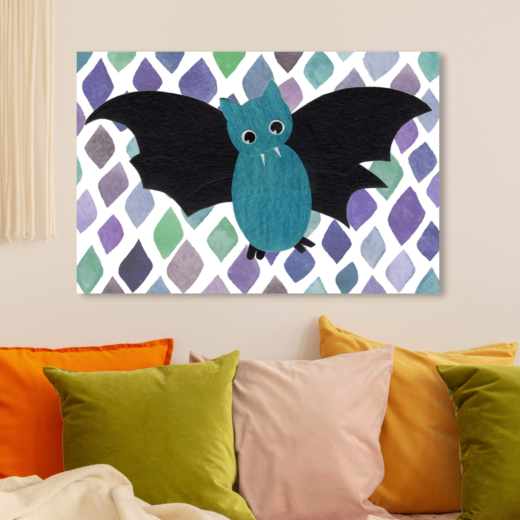 V for Vampire Bat Wall Art Canvas Print - 36