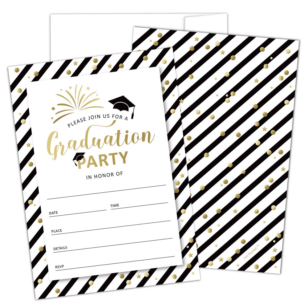 2024 Graduation Party Invitations with Envelopes - 25 Pack Class of 2024 Announcement Cards for High School & College | Perfect for Graduation Celebrations, Decorations & Commencement Parties
