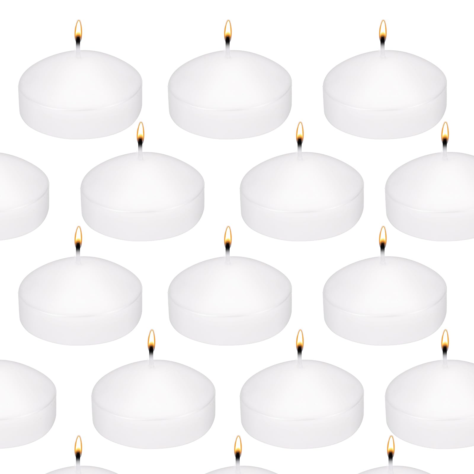 12 Pack Floating Candles - 2 Inch Long Lasting Unscented White Tea Lights for Wedding Centerpieces, Birthday Parties, Holiday Decor & Home Decoration - Perfect for Pool, Bathtub, Vase & Tabletop Displays
