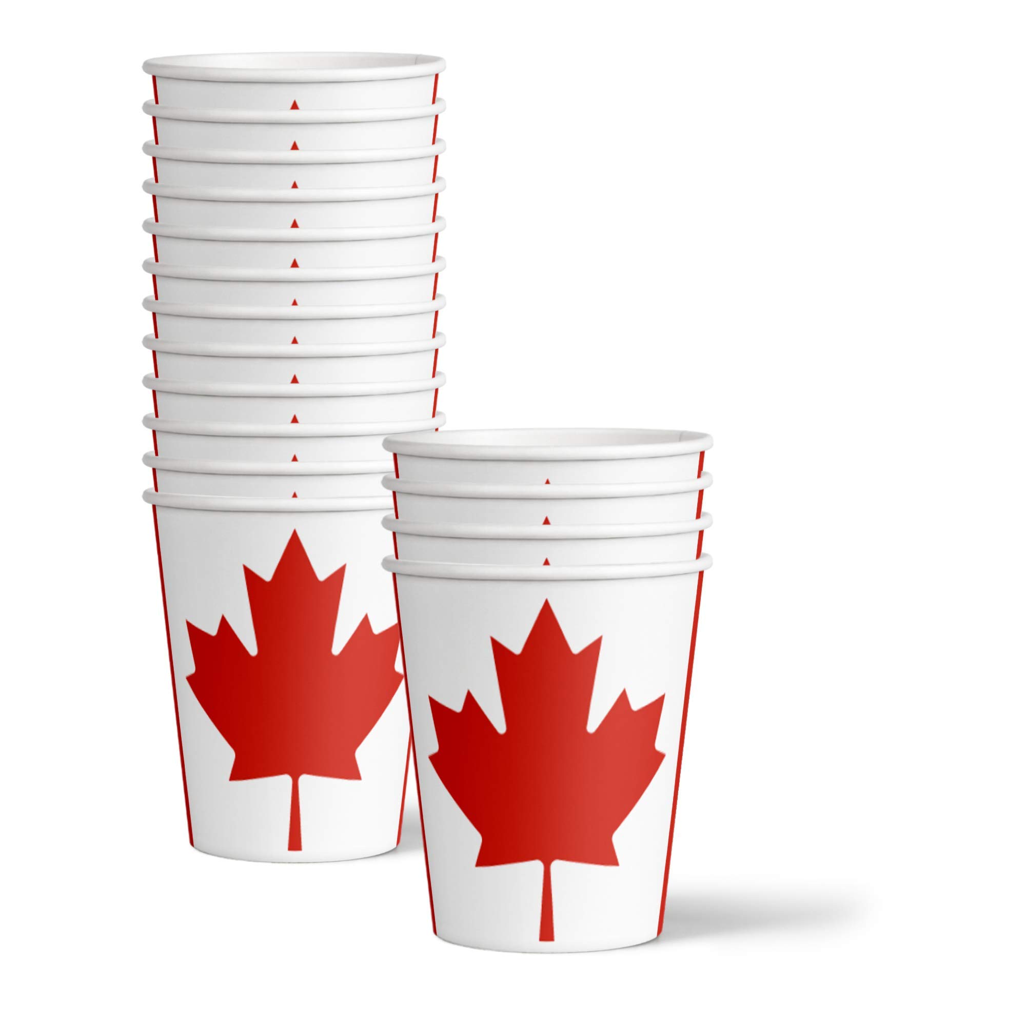 Canada Flag Themed Party Supplies Set - 16-Piece Tableware Kit with Plates, Napkins & Cups for Canada Day, Birthday & Patriotic Celebrations