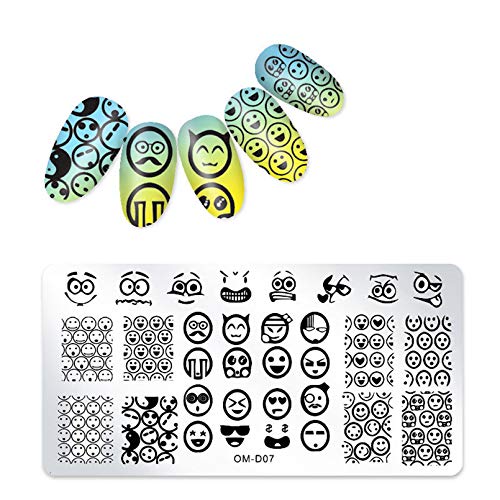 Rectangle Fashion Nail Stamping Plates Set - DIY Nail Art Image Template for Manicure Salon & Home Use (OM-D07) | Perfect for Professional Nail Design, Creative Nail Stamping & At-Home Nail Art Projects