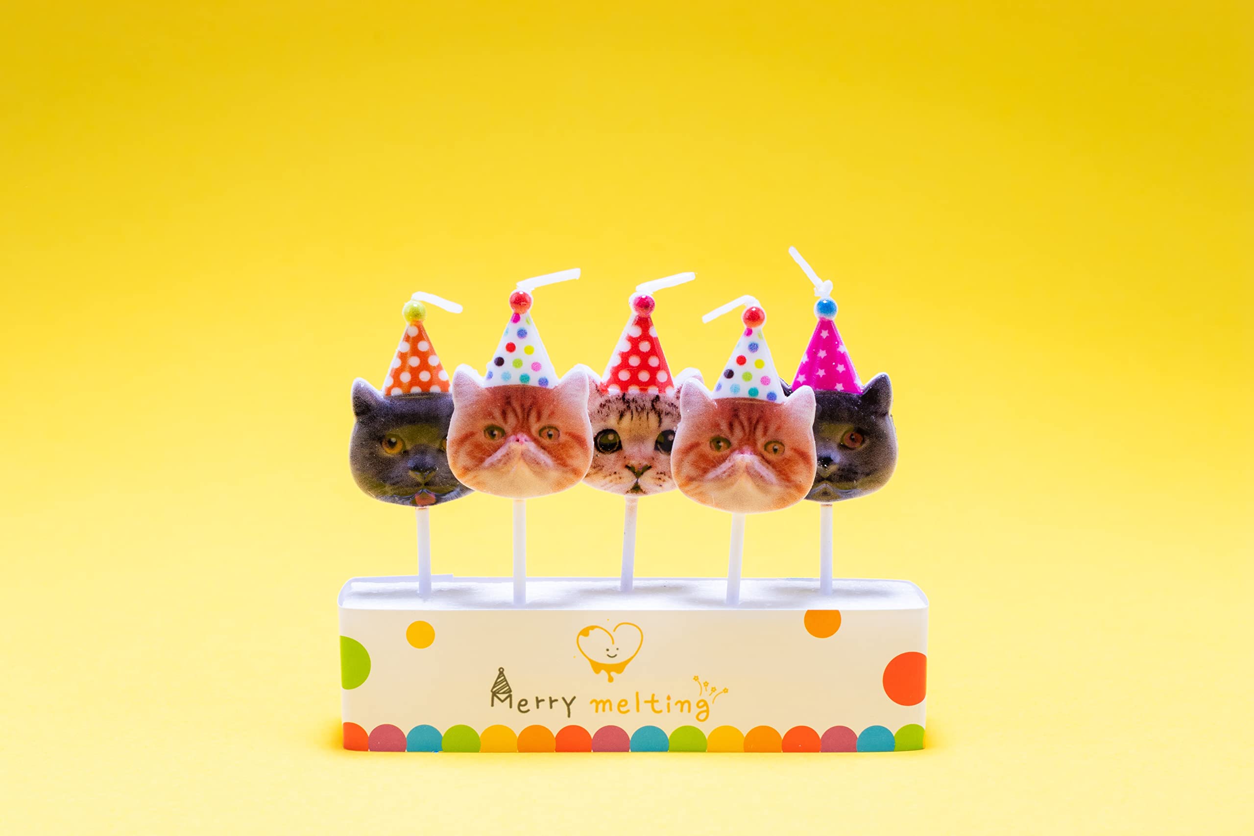 Merry Melting Birthday Candle for Cake Topper - Fun Cat Shaped Birthday Candles for Cakes, Cupcakes & Desserts - Perfect for Birthday Parties, Celebrations & Special Occasions