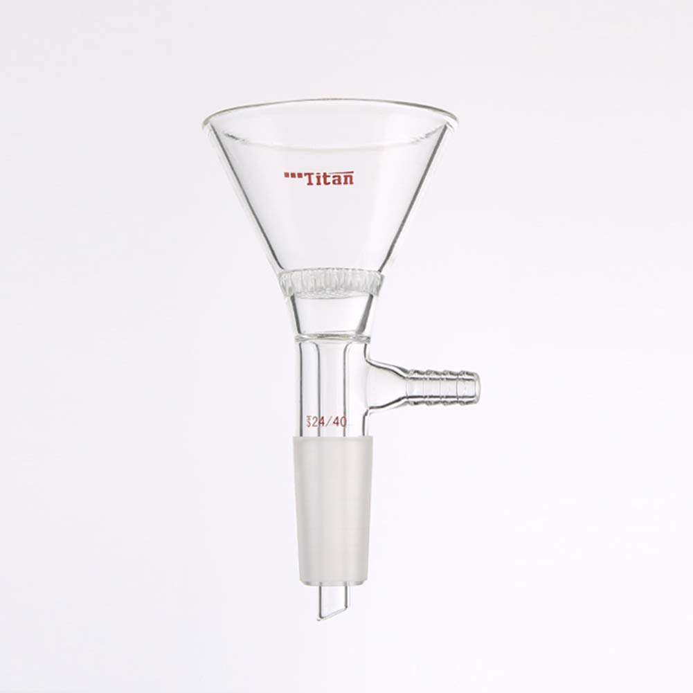 Premium Glass Short Stem Funnel - 75mm Top O.D. with 24/40 Inner Joint - Lab Grade Filter Funnel for Chemistry Experiments & Essential Oil Distillation - Perfect for Home Brewing, DIY Perfume Making & Scientific Research