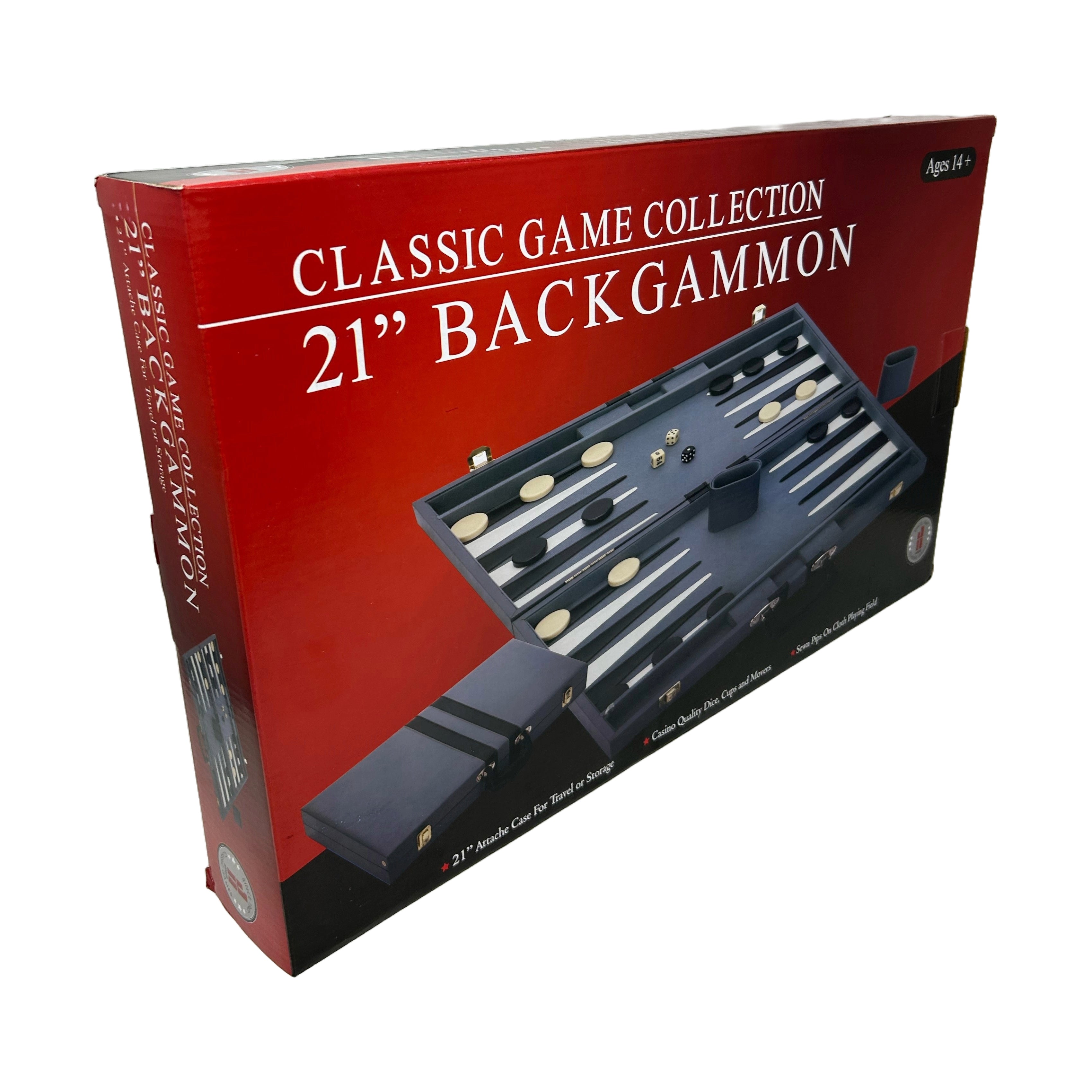 Premium 21-Piece Luxury Backgammon Set - Classic Wooden Board Game with Storage Case | Perfect for Family Game Nights, Travel & Home Decor