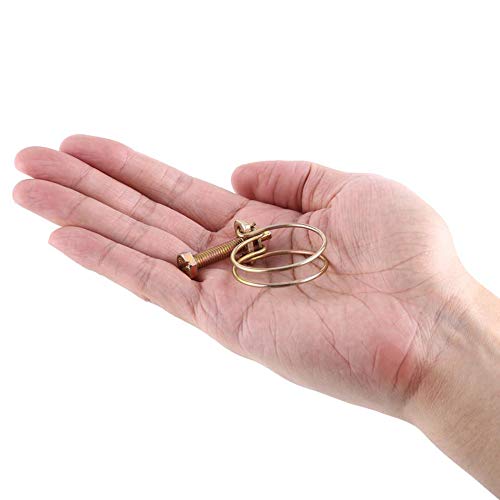 10Pcs Adjustable Double Wire Hose Clamps 28-32mm - Stainless Steel Pipe Clips for Water Hose, Plumbing, Automotive & Marine Applications - Secure Barb Fittings, DIY Repairs & Garden Irrigation