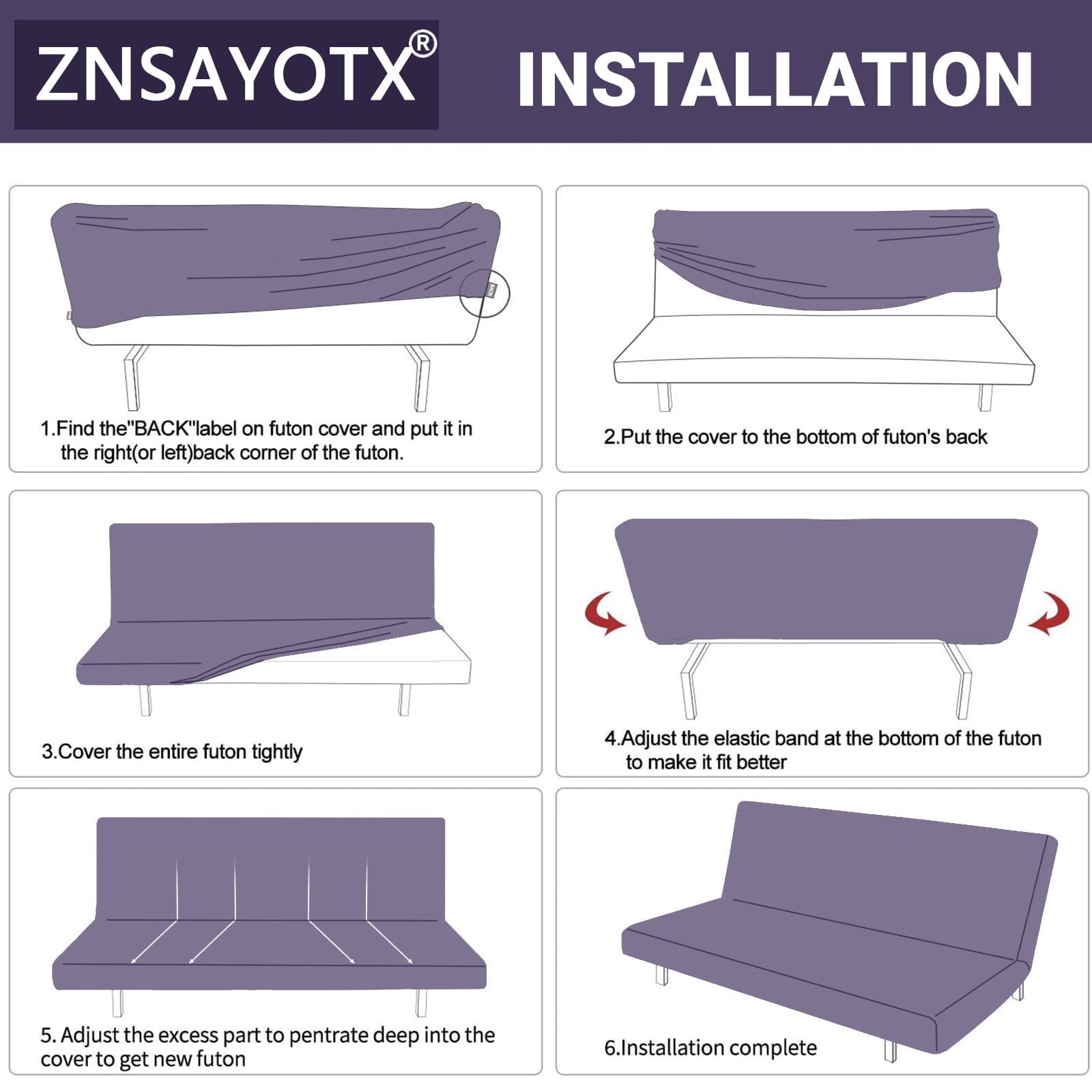 Stretch Jacquard Futon Cover Full Size - Non-Slip Sofa Bed Slipcover for Cozy Home Decor
