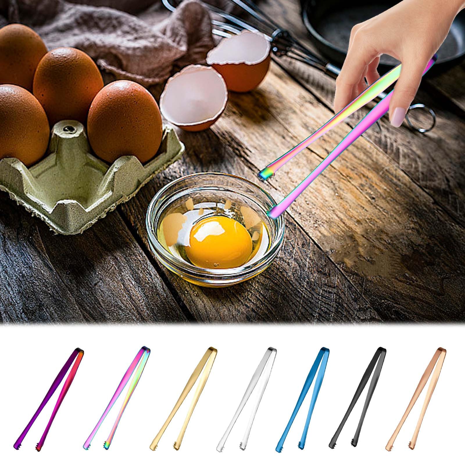 Stainless Steel Egg Chalaza Remover Tool - Eggshell Fragment Removal Tongs for Chefs & Bakers - Multi-Functional Kitchen Gadget for Perfect Eggs (Black) | Ideal for Baking, Cooking & Food Preparation