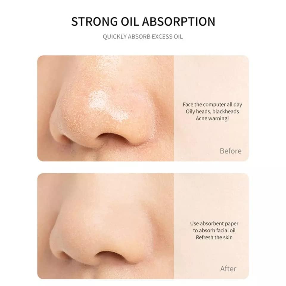 CLOSAL® Oil Blotting Sheets for Face - 100pcs Bamboo Charcoal & Green Tea Oil Absorbing Papers | Natural, Oil-Free Skin | Perfect for Oily Skin, Makeup Touch-Ups & On-the-Go Shine Control (Rose Pink, 100 Sheets)