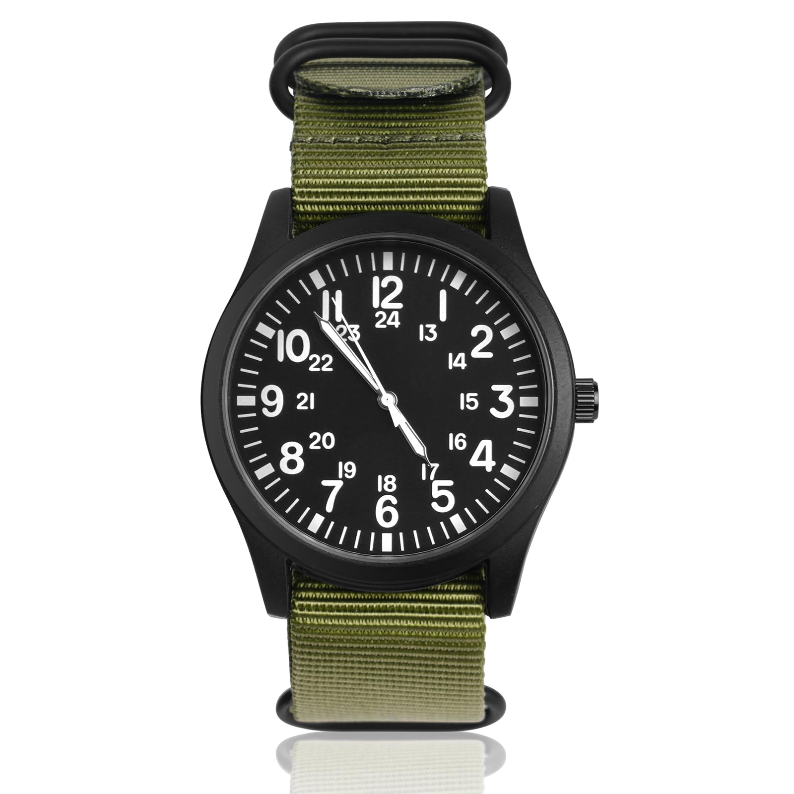 Military Watch for Men - Tactical Quartz Wristwatch with Glow Dial & Nylon Strap - Perfect for Outdoor Sports & Field Activities