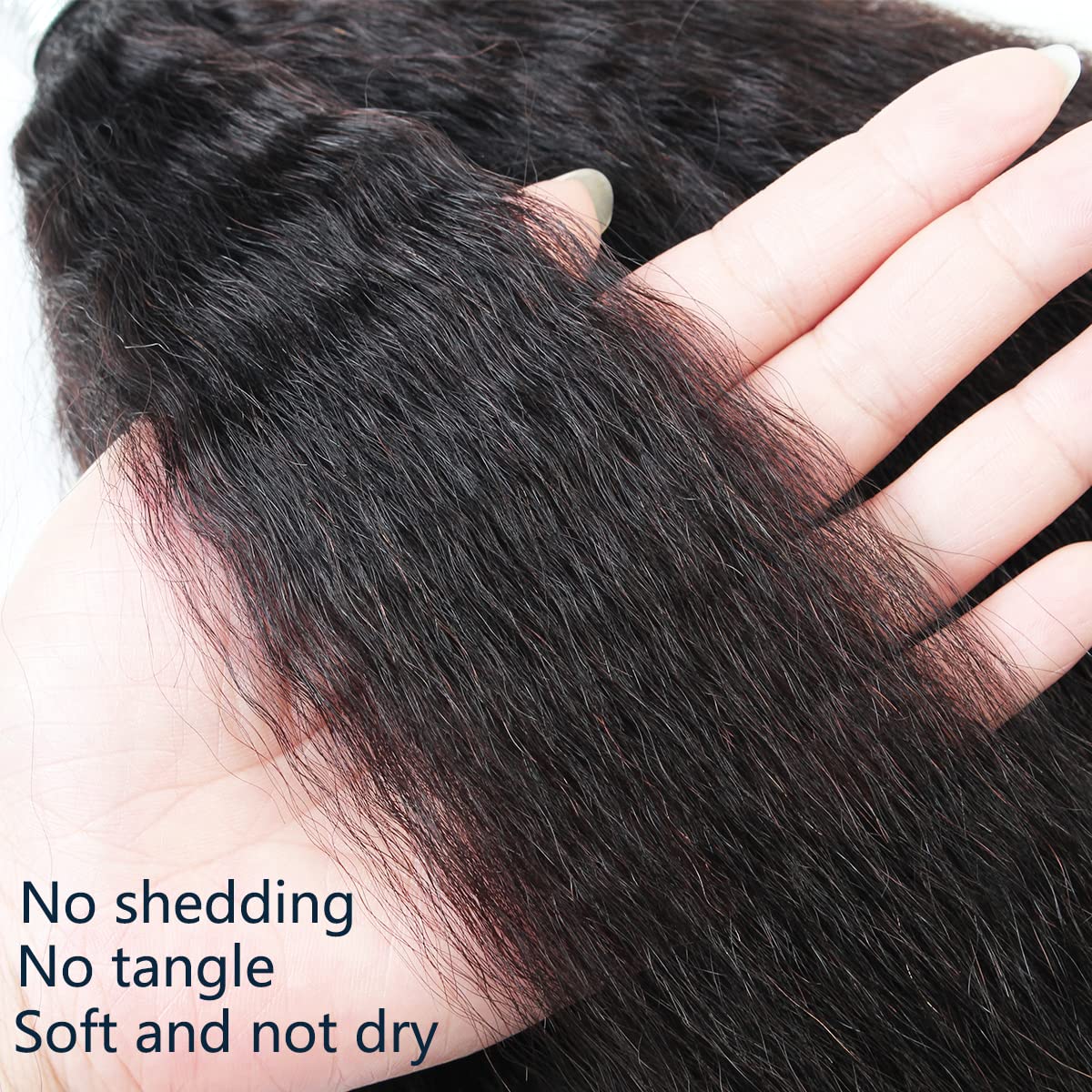 100% Unprocessed Brazilian Virgin Hair Bundles - Kinky Straight Yaki Weave 3 Bundles (22/24/26 Inch) | 12A Remy Human Hair Extensions in Natural Color | Perfect for Protective Styles, Weaves & Everyday Glam