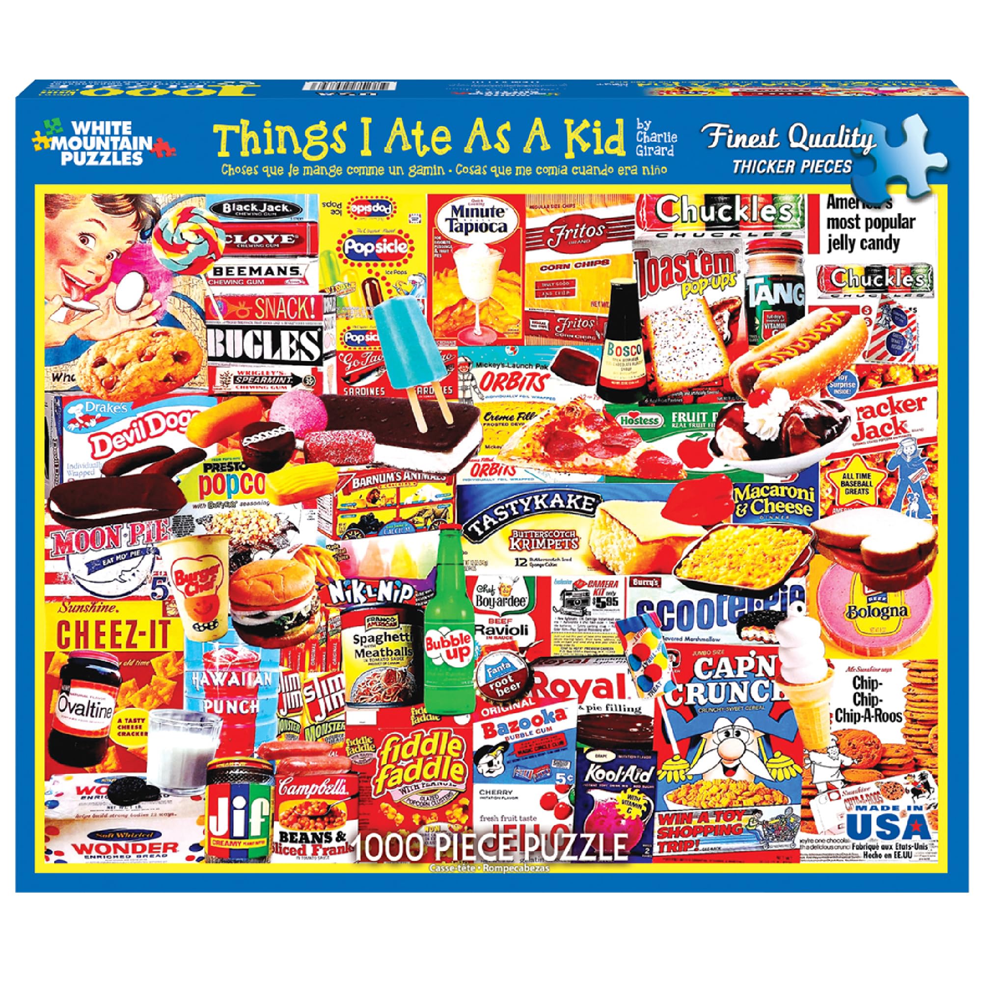 White Mountain Puzzles - 1000 Piece Jigsaw Puzzle Featuring Nostalgic 'Things I Ate As A Kid' Collage | Perfect for Family Game Nights, Gift Giving & Memory Lane Fun