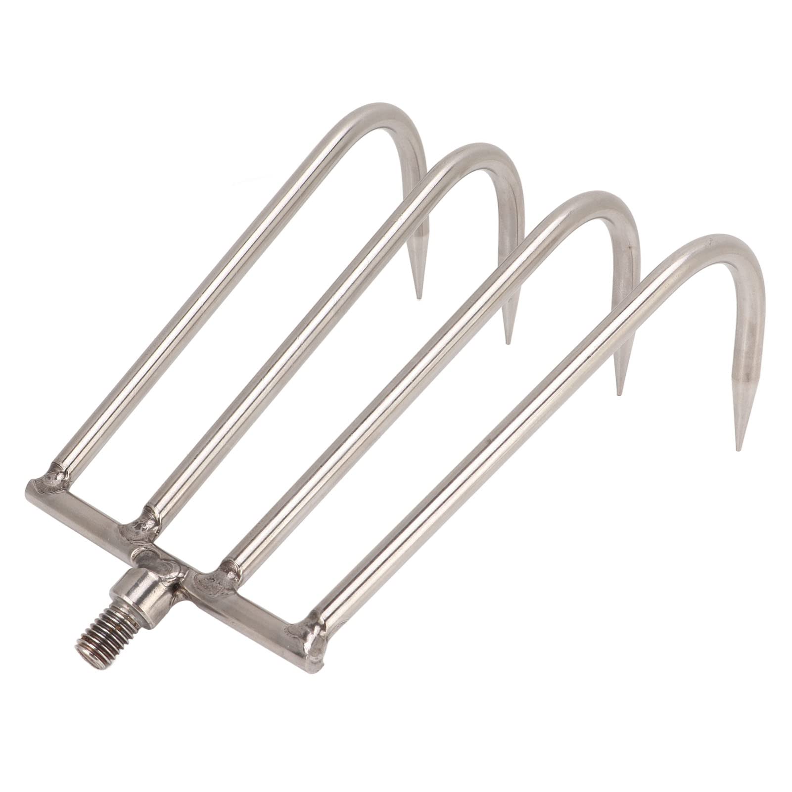 CHICIRIS 4-Tine Hand Rake with Small Strong Hook - Anti-Corrosion Fishing Mesh Bar Tool for Gardening, Beach Cleaning & Outdoor Activities