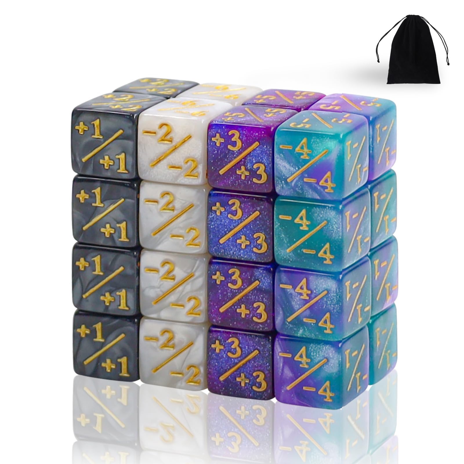 32-Piece MTG Token Counter Set - Magic Dice, D6 Loyalty Cube Dice - Compatible with MTG, CCG, TCG Card Games - Perfect for Game Nights & Tournaments