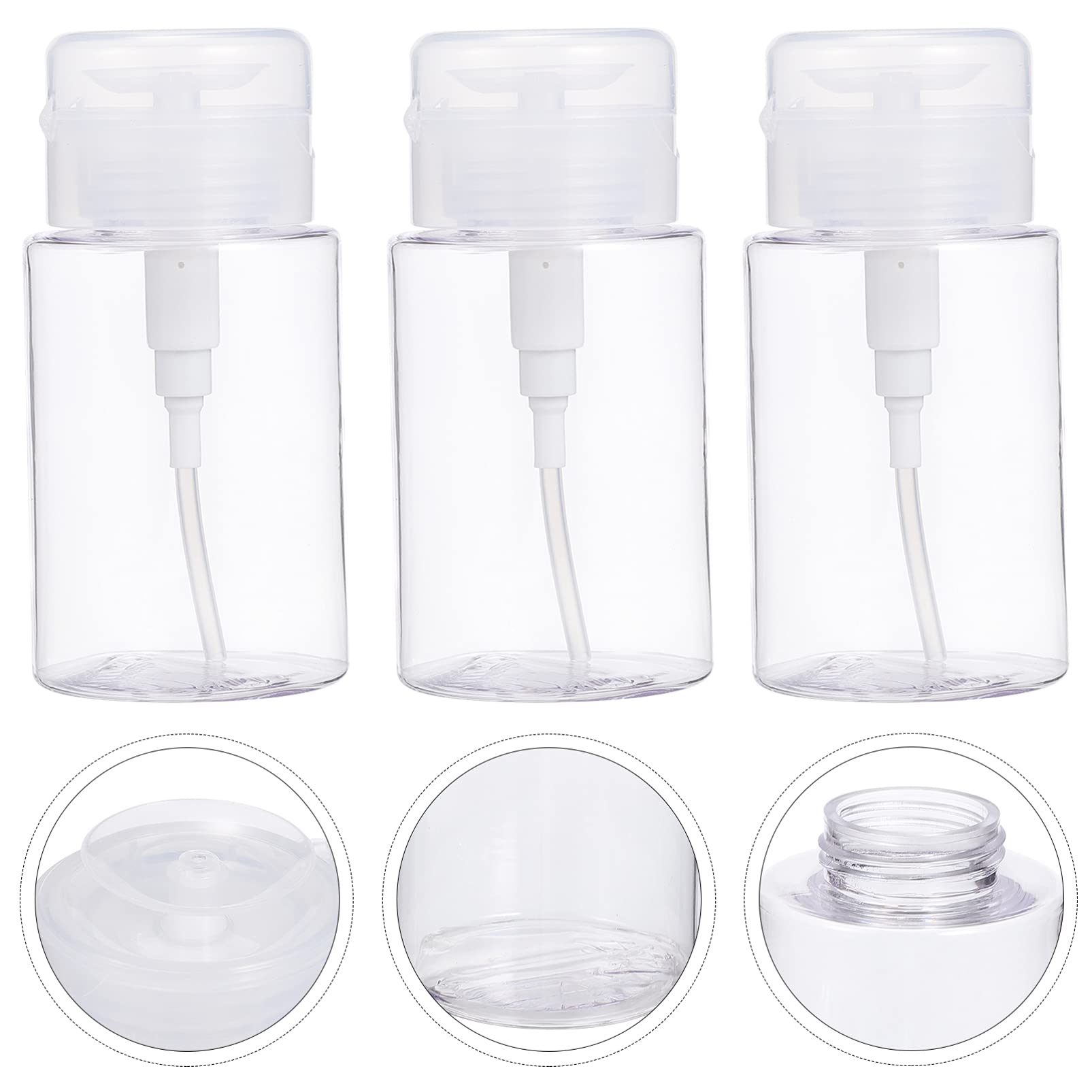 3pcs White Plastic Squeeze Spray Bottles for Manicure, Cleaning & Alcohol Dispenser - Empty Lotion Bottles for Nail Salon, Home & DIY Liquid Solutions (Great for Nail Polish Remover, Cleaning Supplies & Beauty Products)