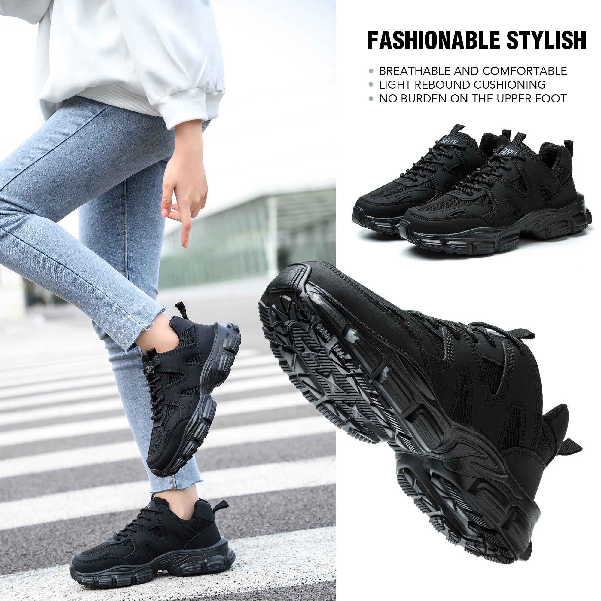 SYLPHID Women's Non-Slip Nursing Shoes - Slip Resistant Work Sneakers for Nurses, Food Service & Restaurant Staff - Comfortable Wide Width Walking Shoes for Healthcare, Kitchen & Hospital Professionals