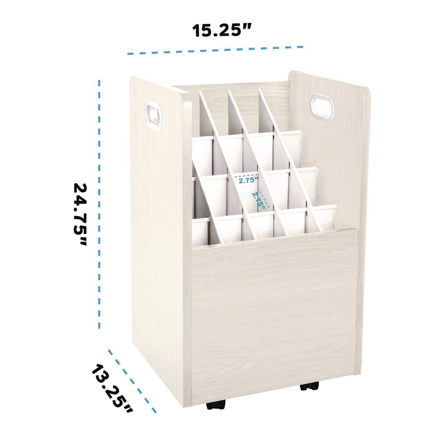 AdirOffice 20-Slot Rolling Blueprint Storage Cabinet - Mobile Wood File Organizer for Large Documents (15.25