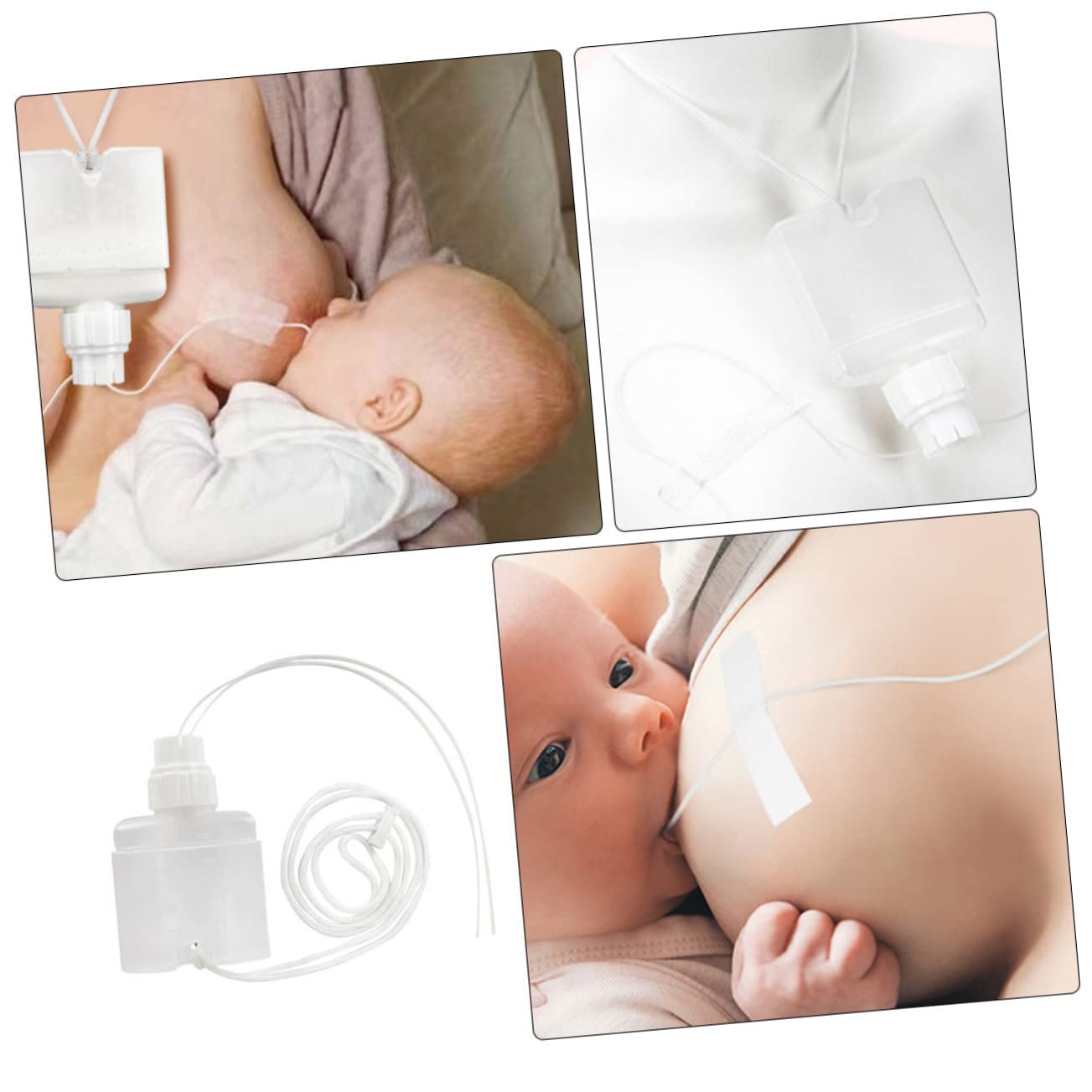 Toyvian 5-Pack Newborn Baby Feeding Bottles with Supplemental System - Perfect for Infant Care, Breastfeeding, and On-the-Go Nutrition