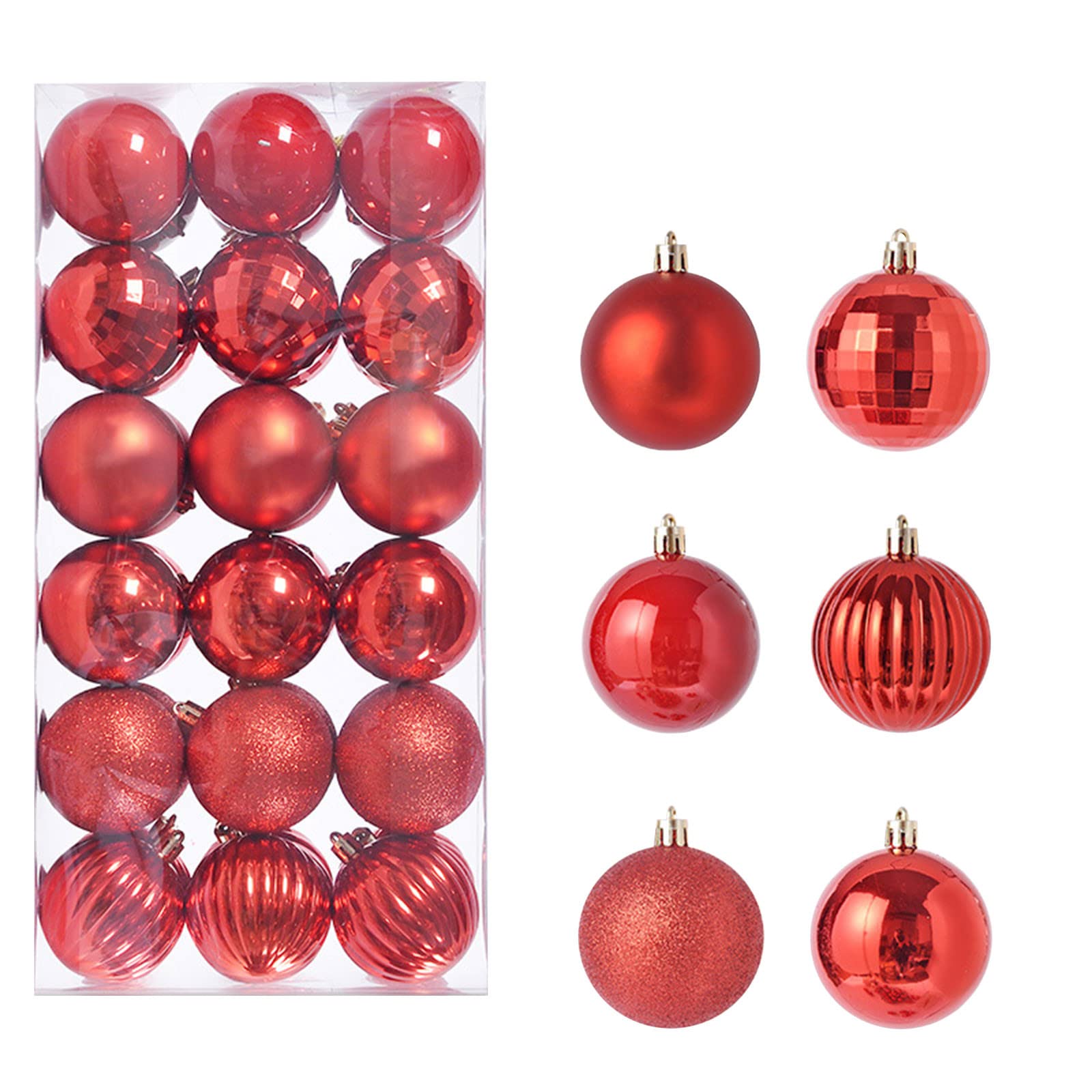 36PCS Shatterproof Christmas Tree Ornaments Set - 6CM Hanging Ball Baubles for Xmas Tree Decor, Home & Party Decoration (Red/Green/Gold) - Perfect for Holiday Decorating, Gift Wrapping & Festive Celebrations