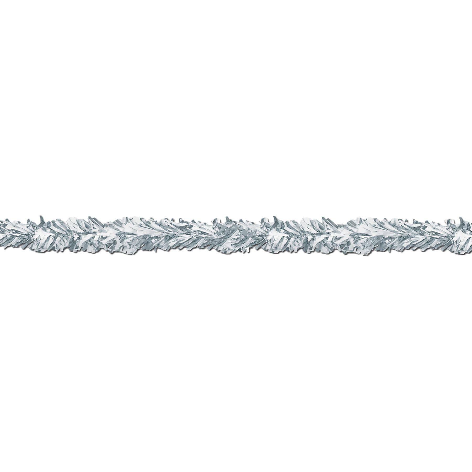 12 Pack Beistle 6-Ply Metallic Party Garland - White - Perfect for Birthday Decorations, Christmas Tree Trimming & Holiday Party Decor
