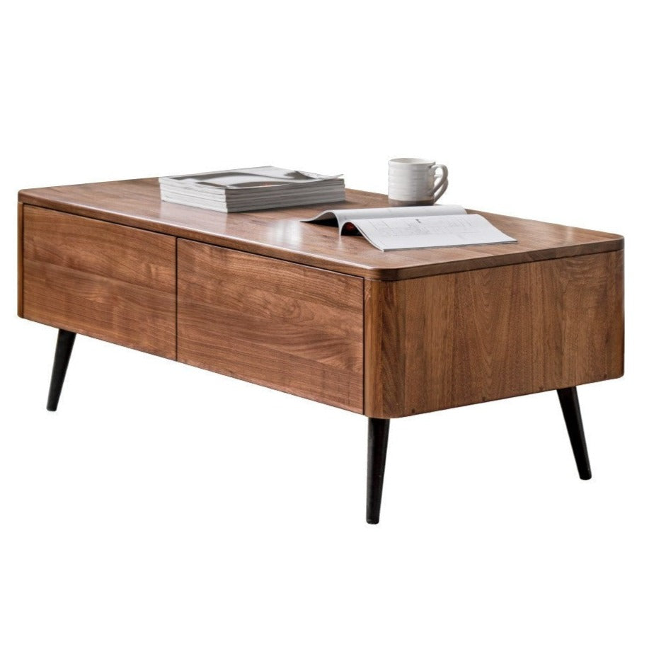Solid Black Walnut Coffee Table - Handcrafted Wooden Living Room Furniture for Modern Home Decor, Perfect for Lounge, Family Gatherings & Coffee Time