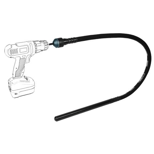 TEMCo Cordless Concrete Vibrating Tool - Drill-Powered Concrete Vibrator for Efficient Air Bubble Removal | Perfect for Construction, Foundation Work & DIY Concrete Projects