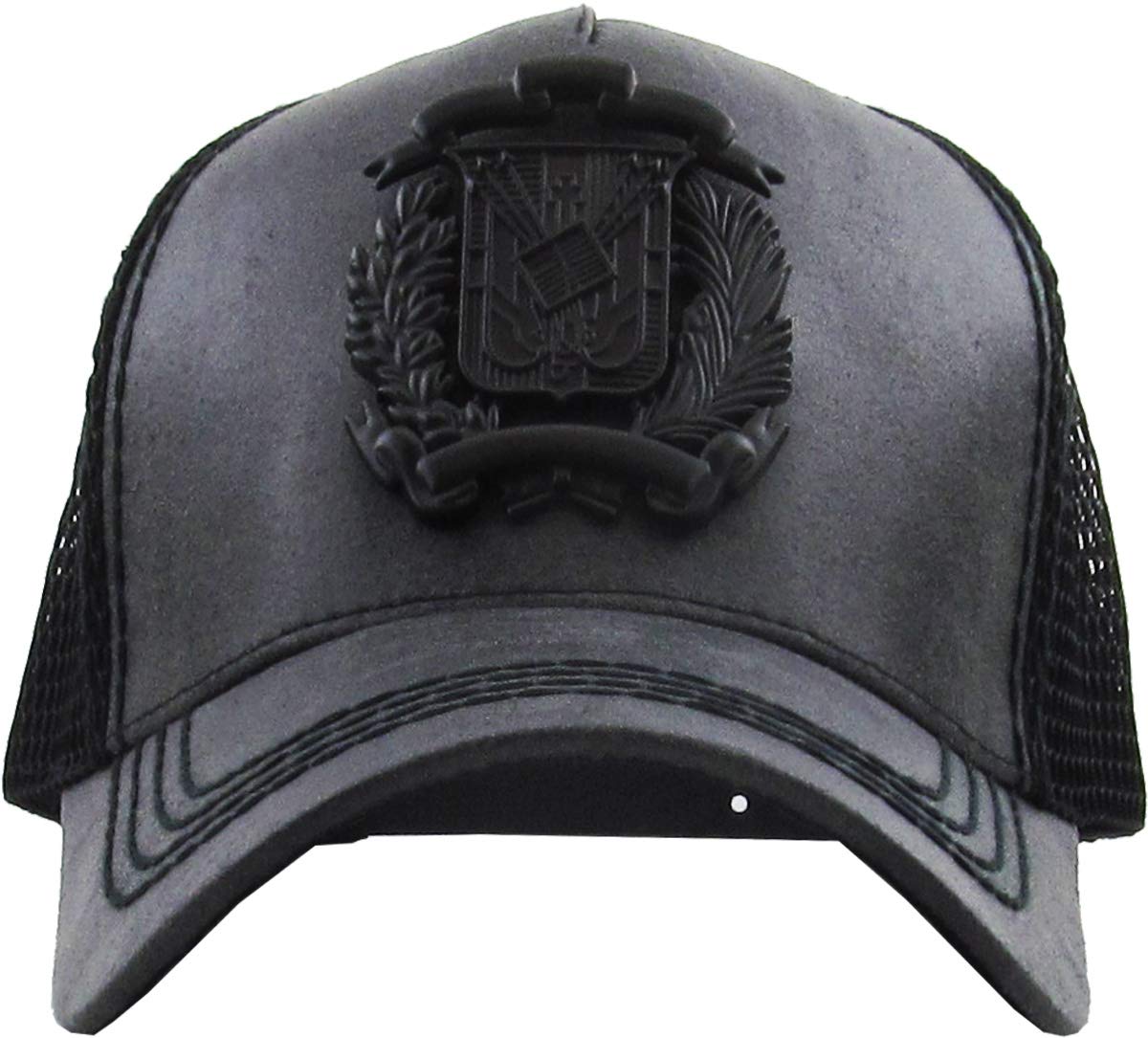 Dominican Republic Gold Badge Wolf Rooster Tuna Trucker Cap - Adjustable Snapback Hat for Men & Women | Perfect for Fishing, Outdoor Adventures & Sports Fans