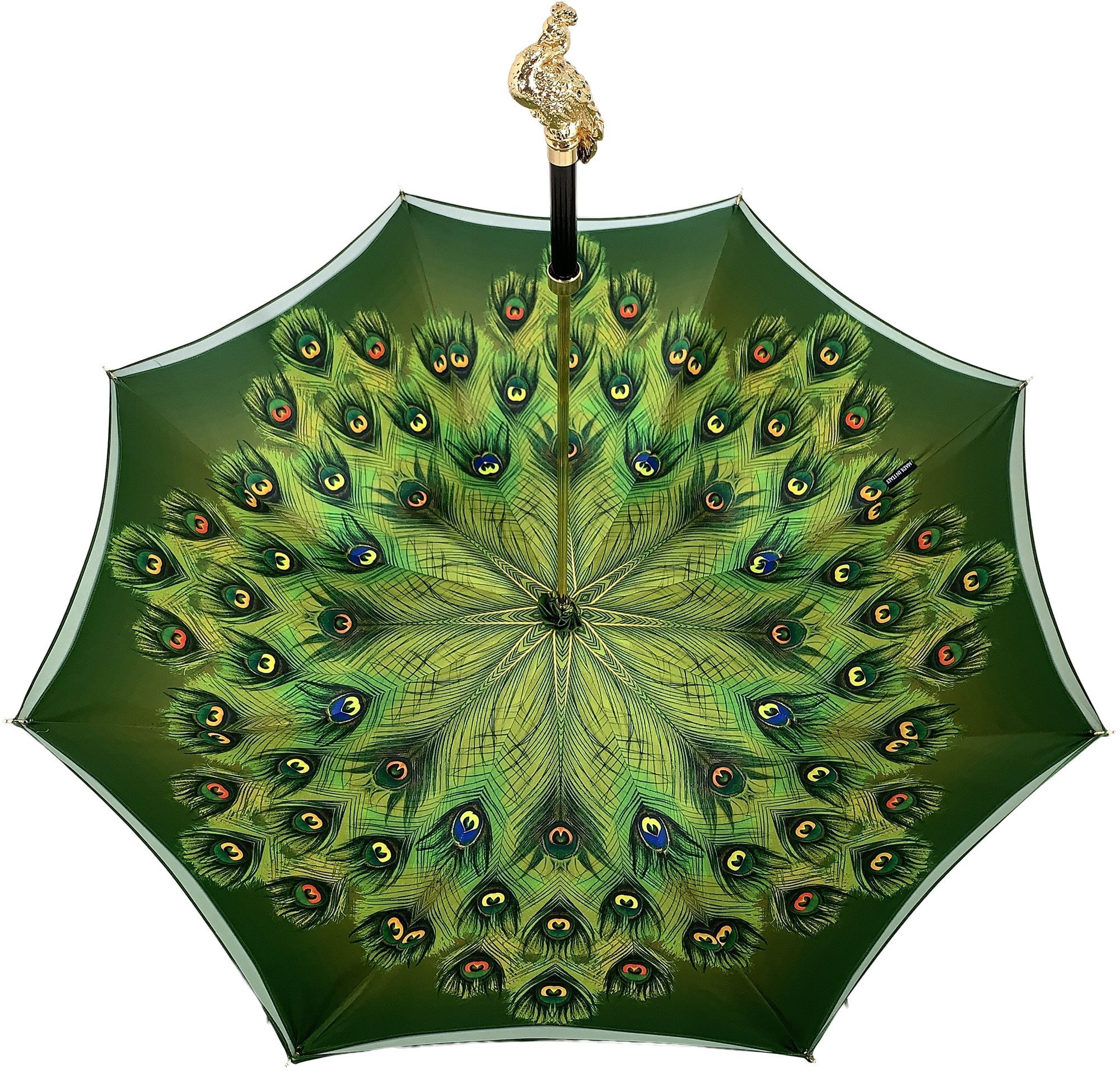 Premium Green Peacock Umbrella by il Marchesato - Stylish Rain Protection for Outdoor Events, Weddings & Fashion Accessories