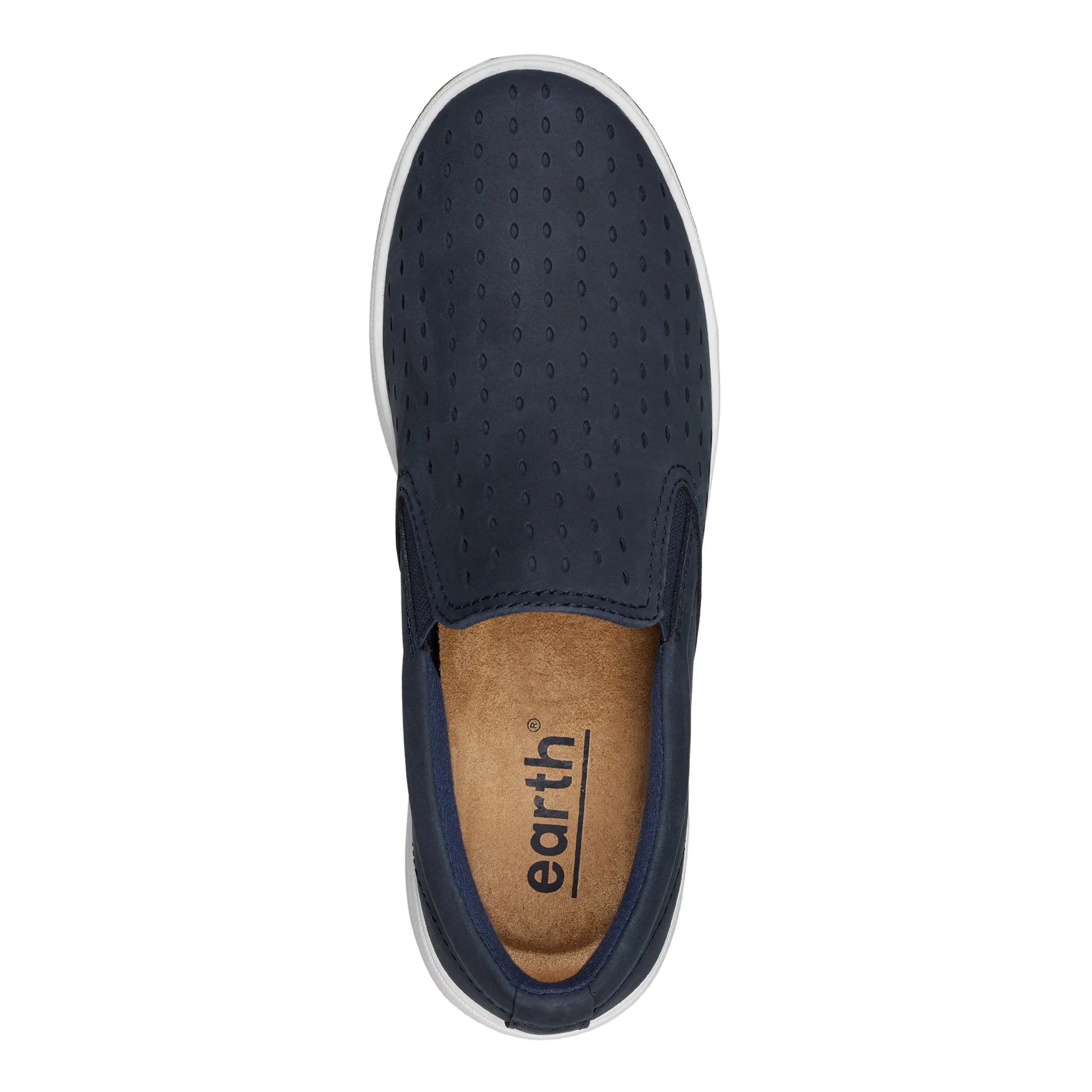 Nel Laser Cut Round Toe Casual Slip-On Sneakers - Comfortable Women's Walking Shoes for Work, Travel & Everyday Wear