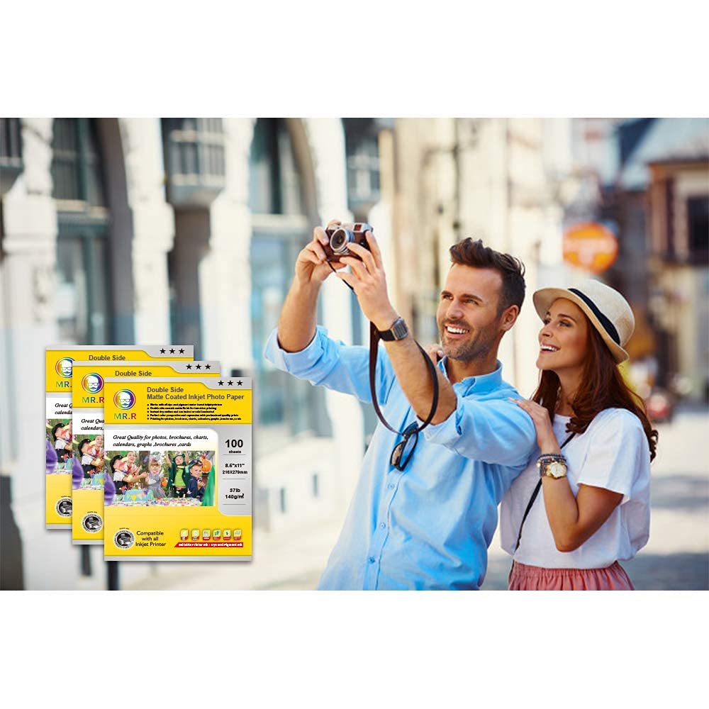 MR.R High Glossy Inkjet Photo Paper - 8.5x11 Letter Size, 100 Sheets (64lb/240gsm) - Perfect for Professional Photos, Art Prints & Scrapbooking