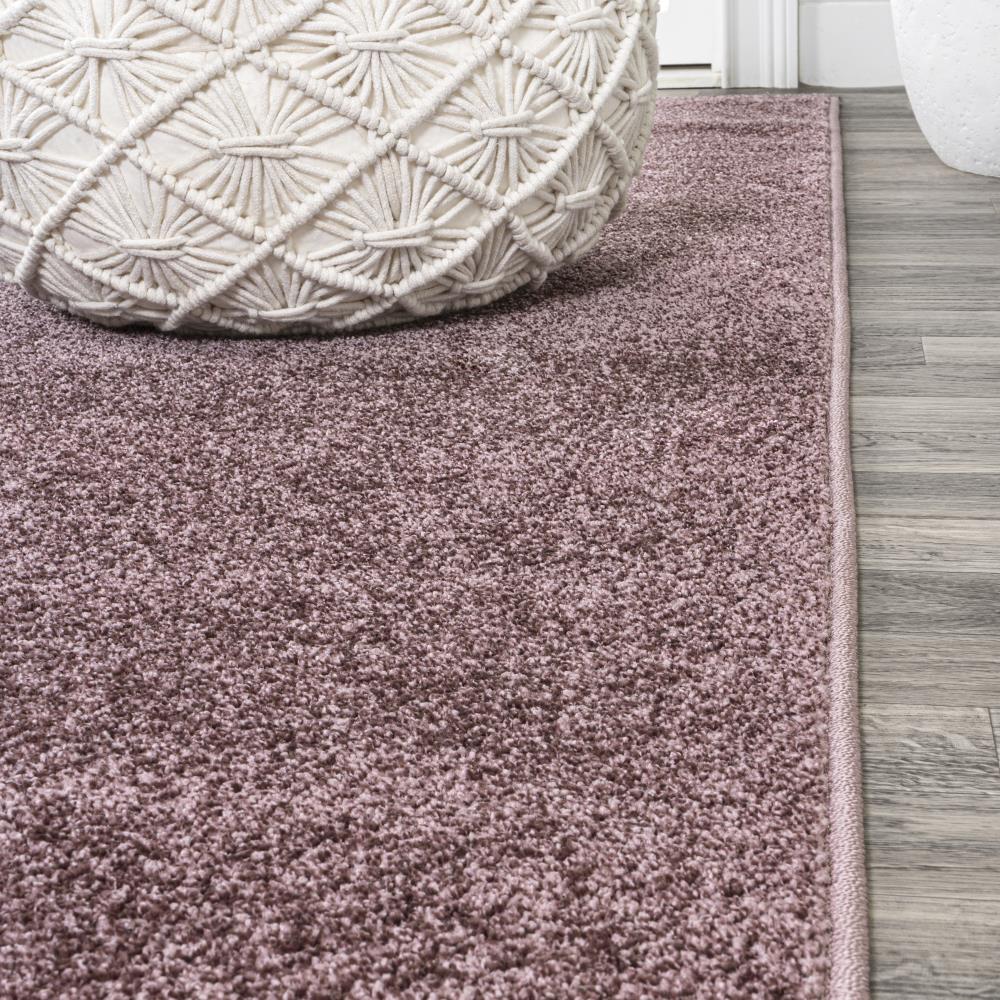 Haze Solid Low Pile Area Rug - Light Purple Soft Carpet for Living Room, Bedroom & Nursery | Non-Slip & Easy to Clean