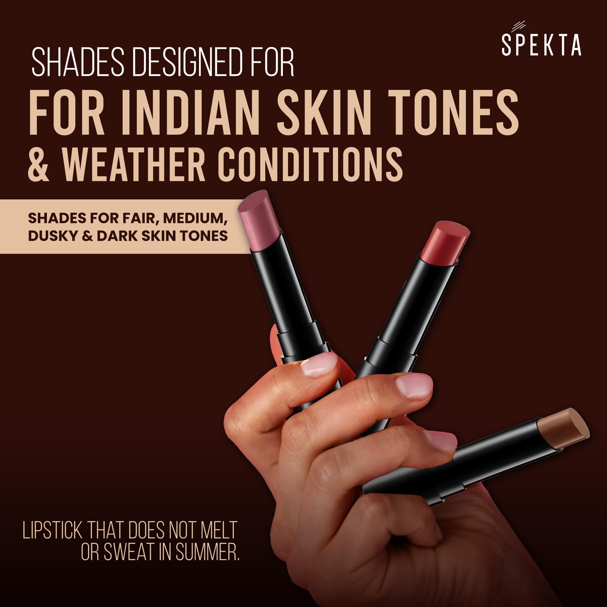 Spekta Matte Lipstick - 113 Menace (3.7g, Burgundy) | 8-Hour Long Lasting Vegan Lipstick with Argan Oil & Vitamin E | Hydrating & Smudge Proof | Perfect for Date Night, Parties & Everyday Wear