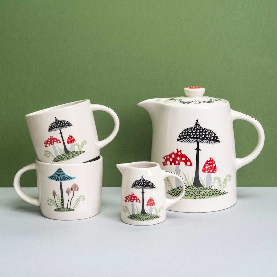 Handmade Ceramic Toadstool Mushroom Mug - Whimsical Fairy Garden Coffee Cup for Tea & Hot Drinks - Perfect for Cottagecore Aesthetic & Fantasy Lovers