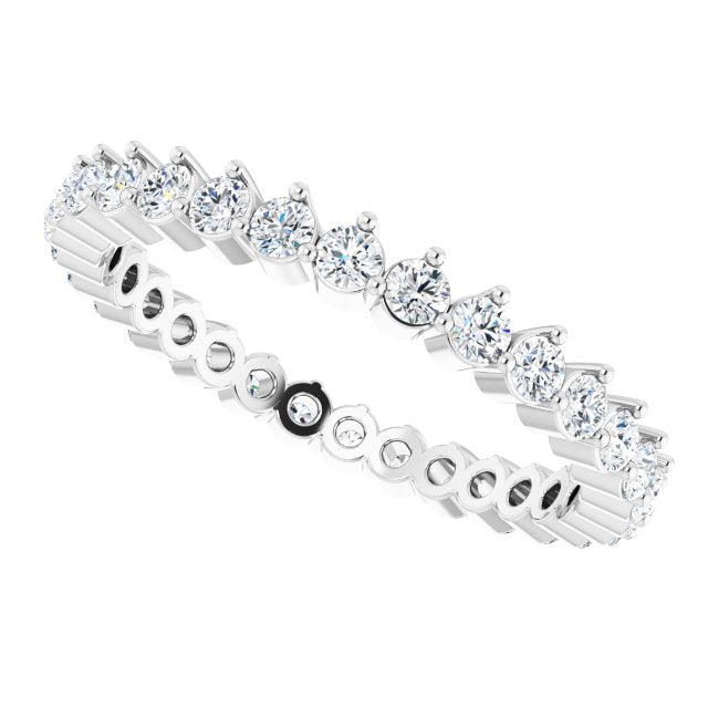 0.90 Carat Round Diamond Eternity Band Stackable Ring for Women - Wedding, Anniversary, Engagement Jewelry Gift - Perfect for Stacking with Other Rings