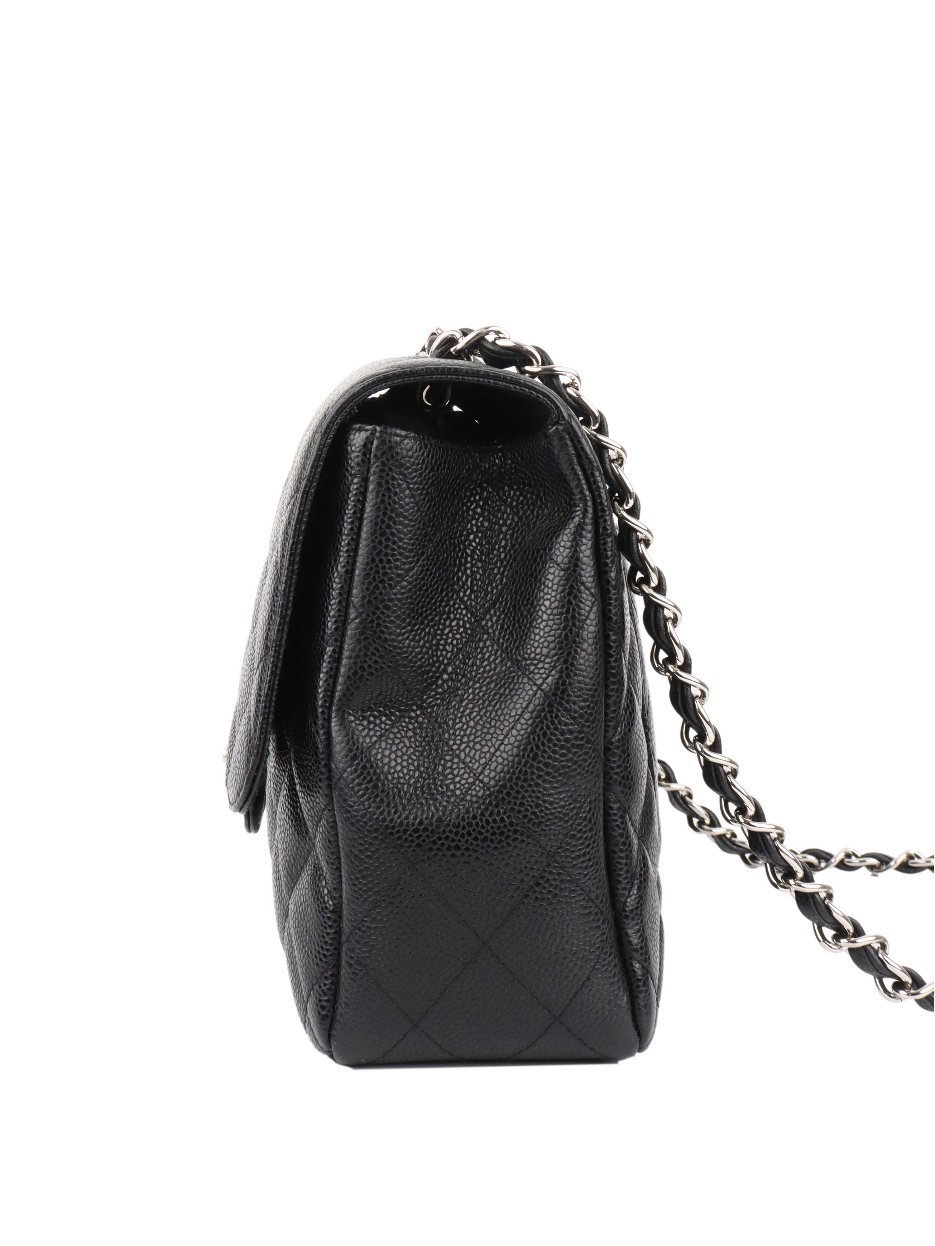 Authentic Chanel Black Jumbo Classic Flap Bag in Caviar Leather - Luxury Designer Handbag for Women, Perfect for Parties, Work & Everyday Use