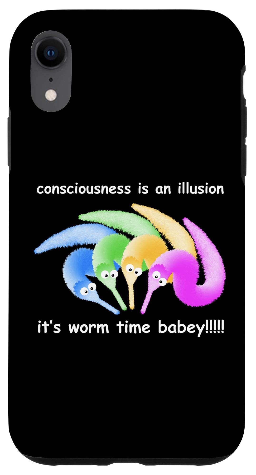 iPhone XR Death is Inevitable Phone Case - Funny Magic Worm on a String Meme Design - Protective Cover for Everyday Use & Meme Lovers