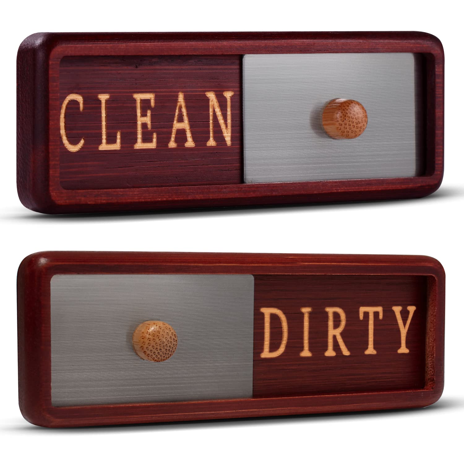 TEYGA Bamboo Dishwasher Magnet - Clean Dirty Sign for Kitchen, Dishwasher Indicator for Home & Office Use | Eco-Friendly & Durable