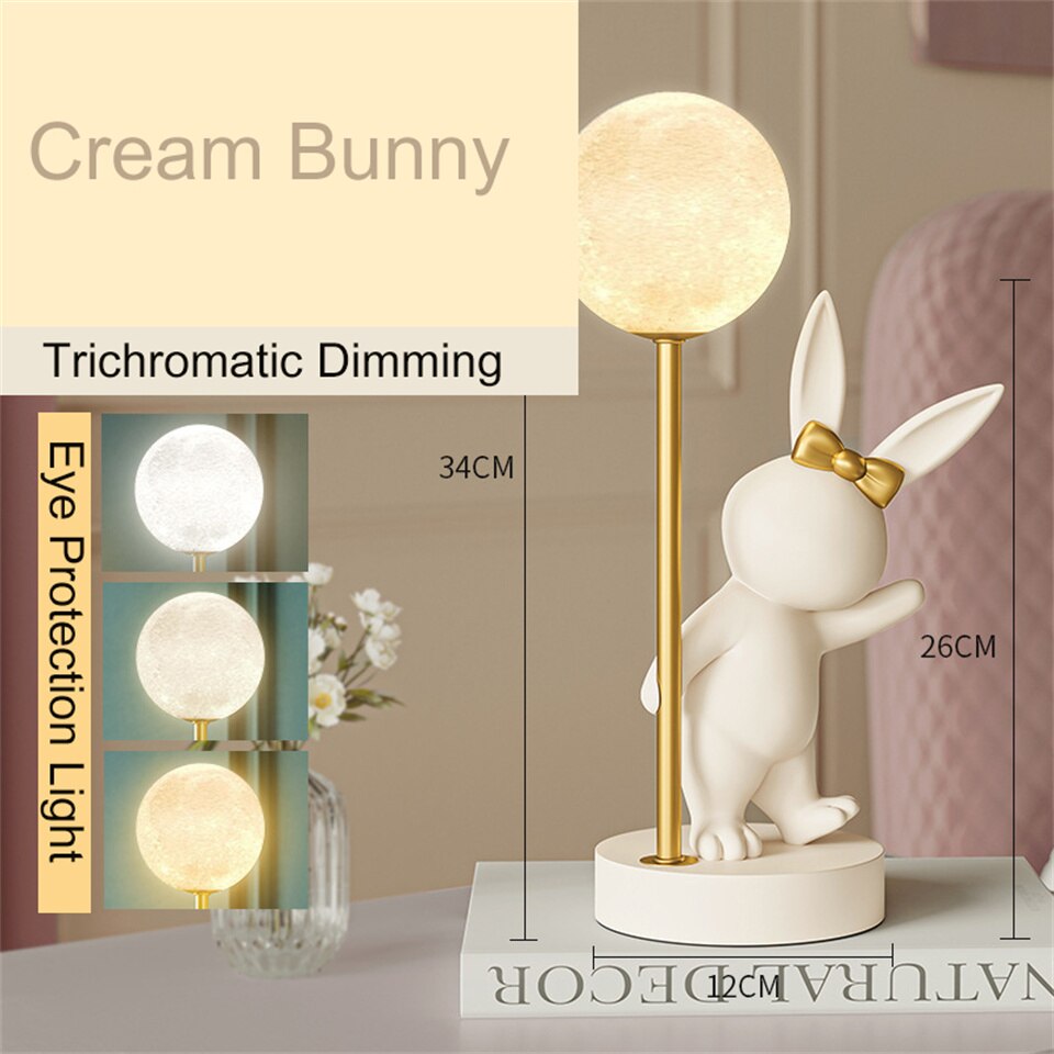 Adorable Bunny Rabbit Night Light - Cute Kids Room Decor, Nursery Lamp, Bedside Table Light for Children's Bedroom, Perfect for Bedtime Stories & Cozy Nighttime Ambiance