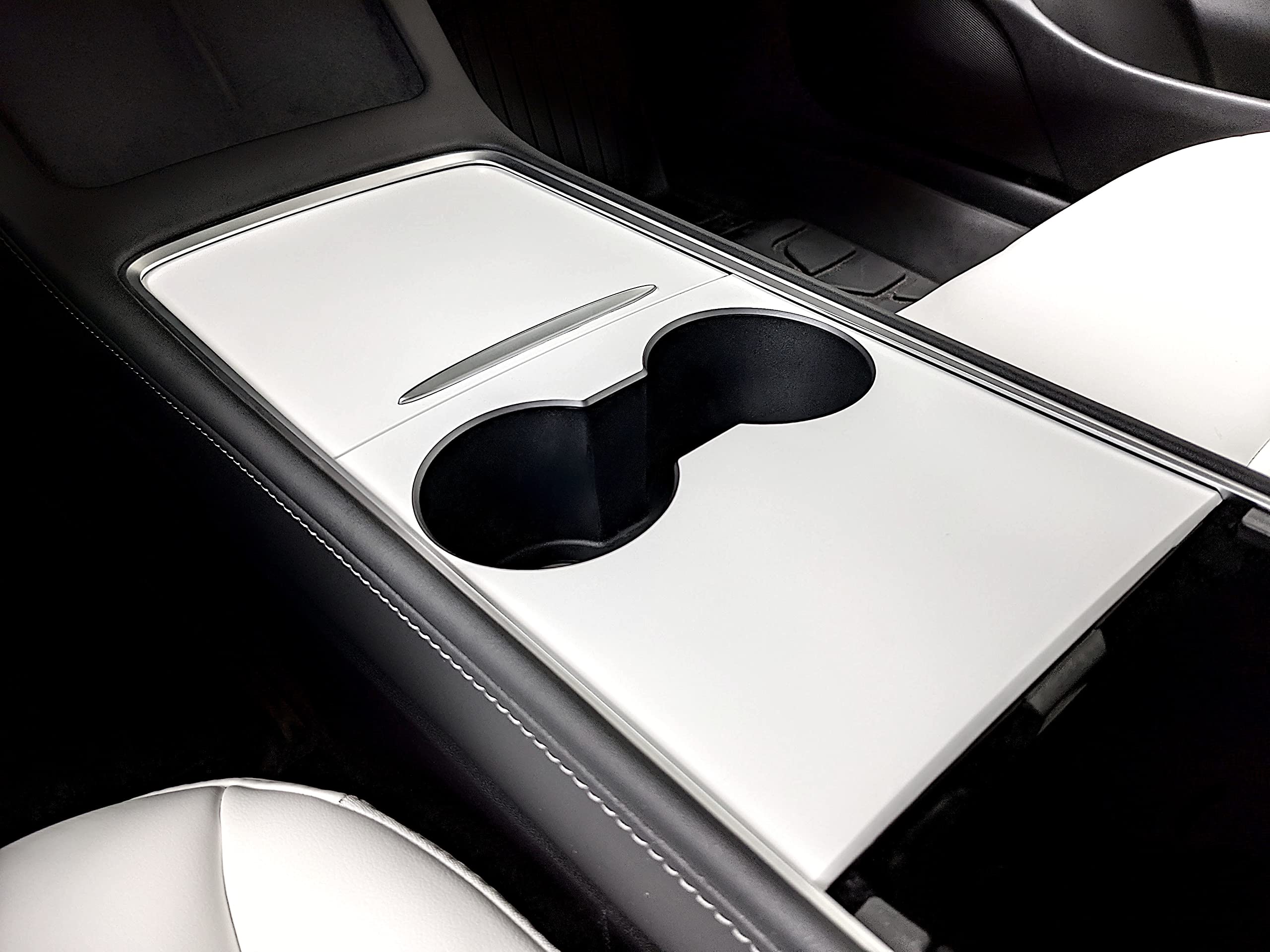 Premium Tesla Model 3 & Model Y Center Console Wrap (Gen 2.0) - Scratch-Resistant White Interior Vinyl Protection - Perfect for Daily Commuting & Road Trips