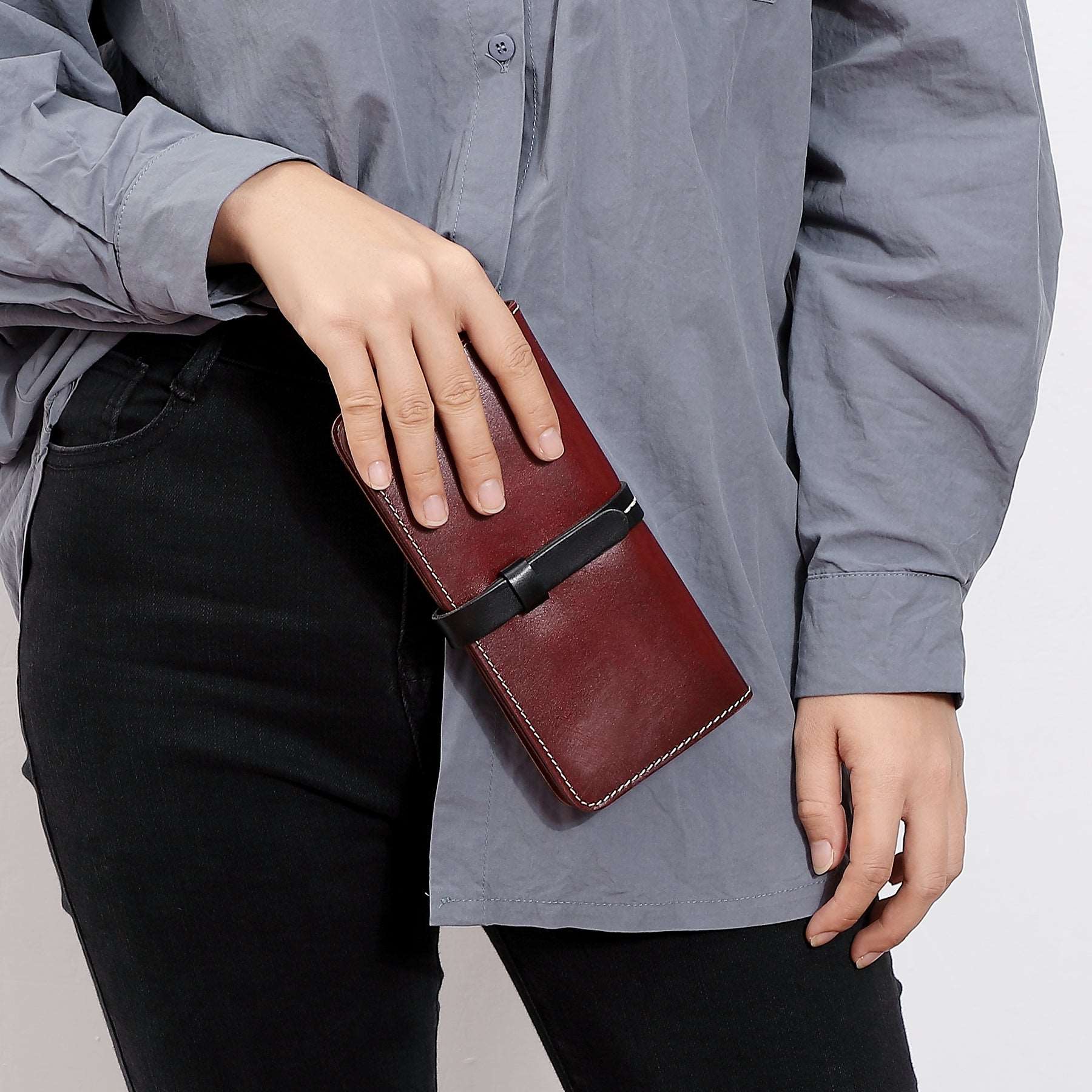 Handmade Genuine Leather Clutch Wallet for Women - Stylish & Durable Small Purse for Evening Parties, Weddings & Date Nights