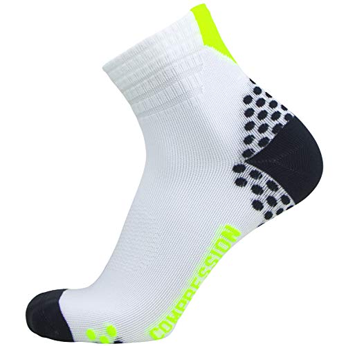 1 Pair - White/Neon Yellow