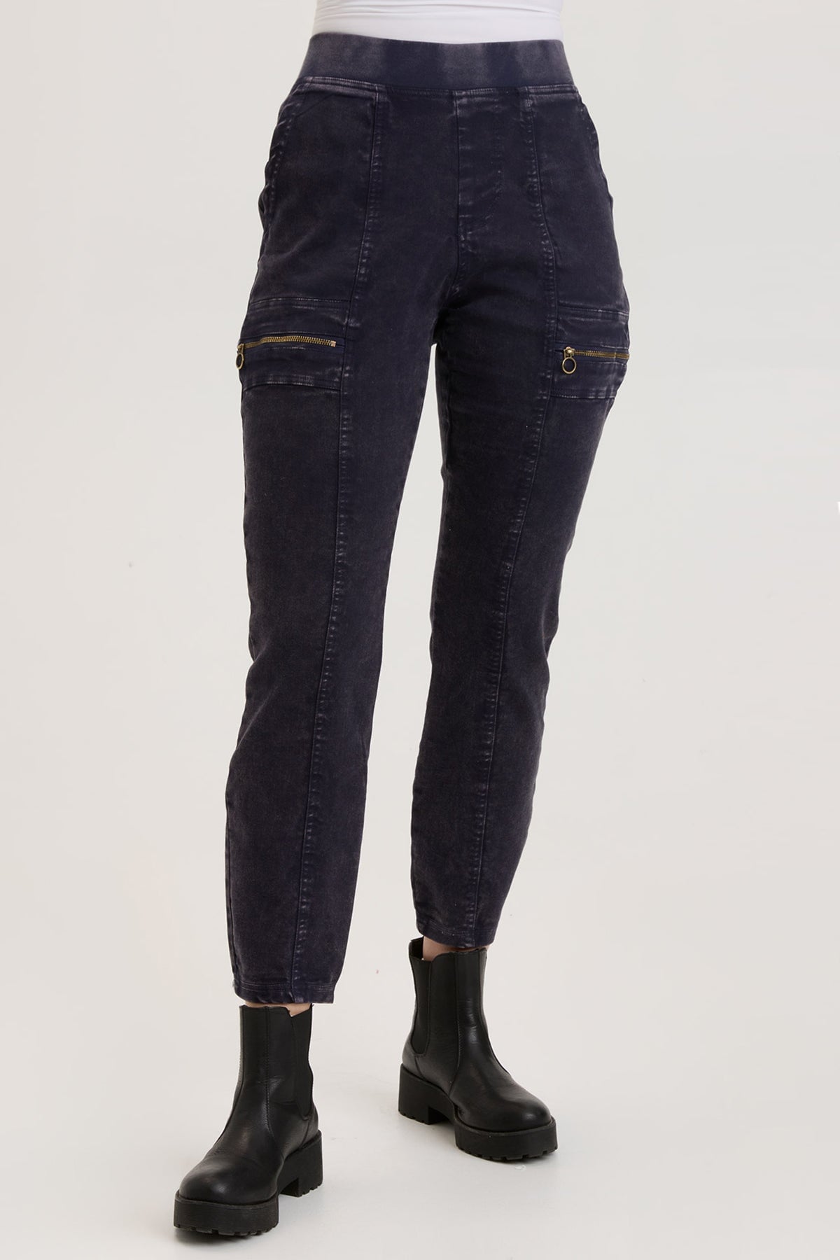 Distressed Wash Meurig High-Waisted Leggings for Women - Vintage Mariner Style, Comfortable & Stretchy for Yoga, Workout, and Casual Wear